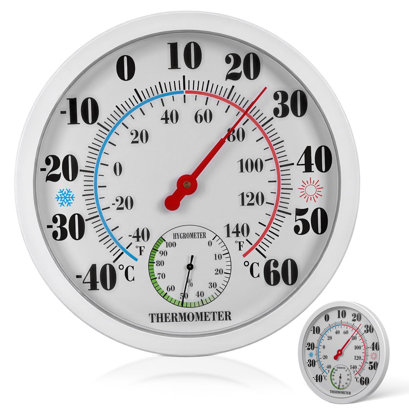 ULTECHNOVO Termómetro Higrómetro Digital Pantalla Clara de Pared para Interiores y Montaje Fácil, Material Plástico Abs, Adecuado para Sala y Dormitorio