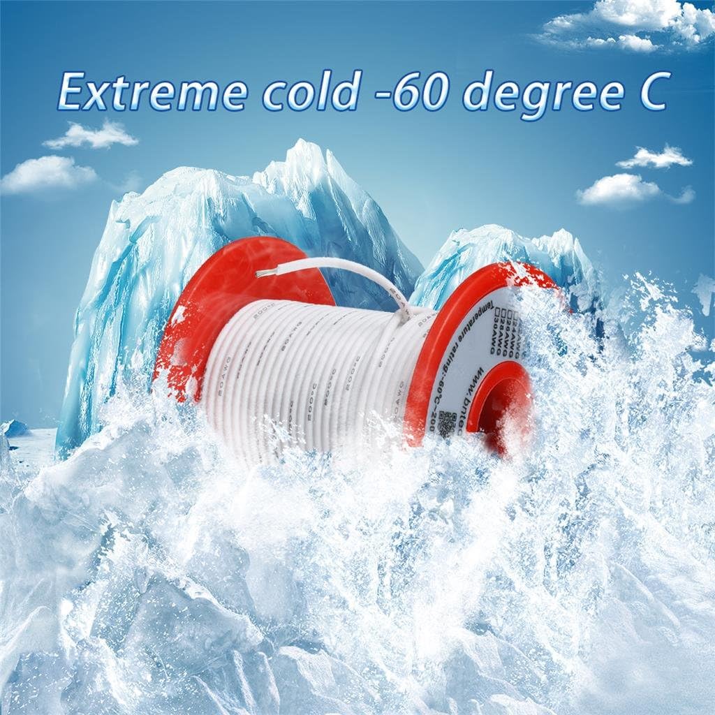 BNTECHGO 20 Gauge Silicone Wire Spool 100 ft White Flexible 20 AWG Stranded Tinned Copper Wire - Image 4