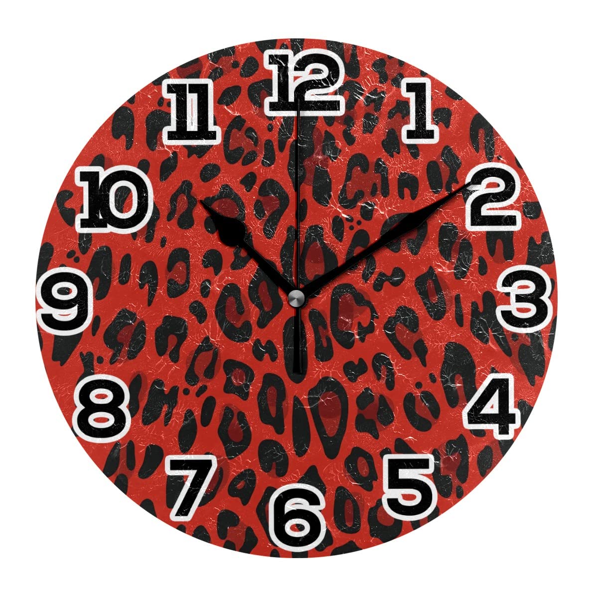 Horloge murale léopard rouge pour bureau et salon, l'accessoire déco moderne et calme