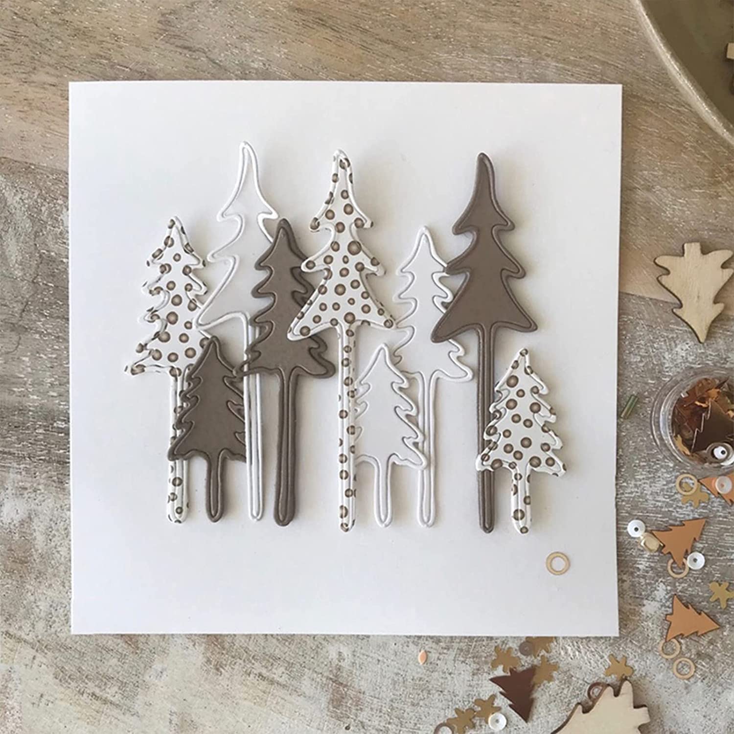 Fustelle in metallo a forma di albero di Natale, stencil per album di ritagli, biglietti di carta, decorazioni