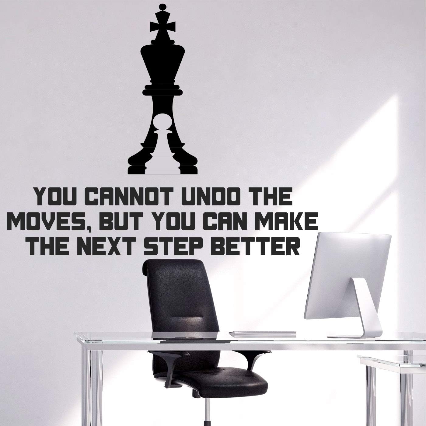 StickMe 'Chess - Office - Corporate - Business - Inspirational - Motivational - Quotes - Wall Sticker' -SM836 (Multi Colour, Vinyl - 90cm X 75 cm)-Self-Adhesive