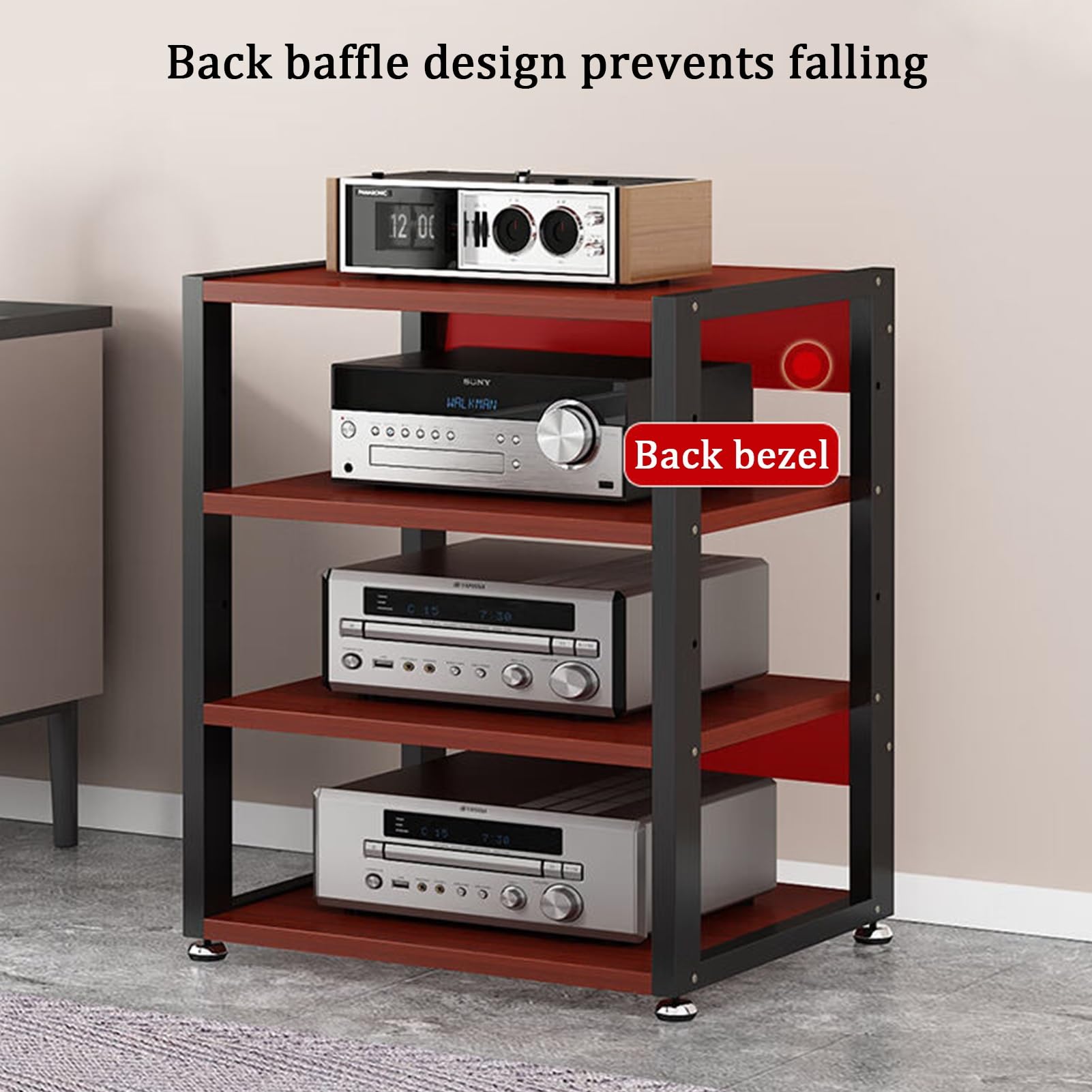 Nivadeui AV Medienständer - Höhenverstellbarer HiFi Rack Aus Holz & Stahl