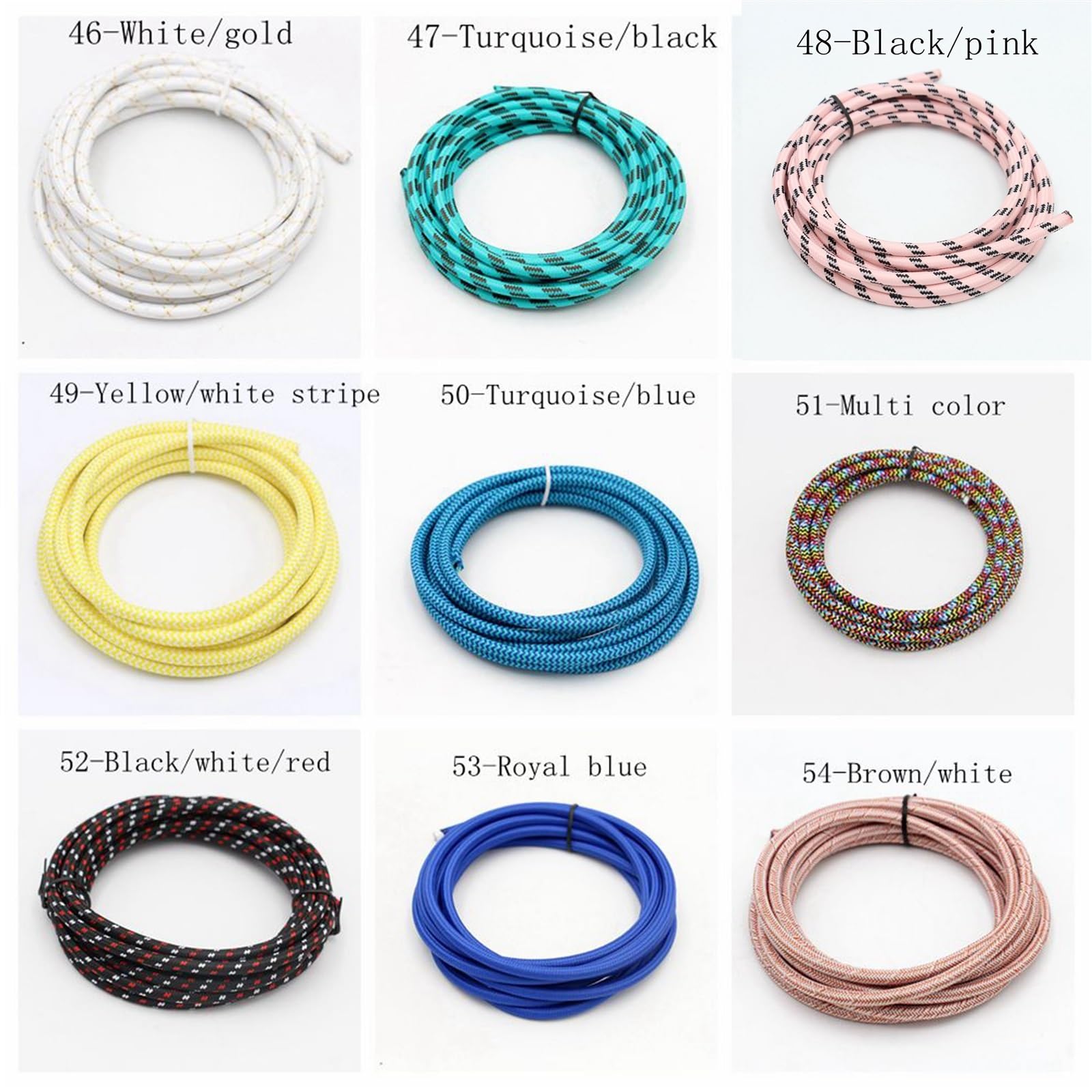 filo tessile intrecciato, Cavo in tessuto VDE 2 conduttori 0,75 mm² multicolore 2-10 metri(37shiny gold,5meter)