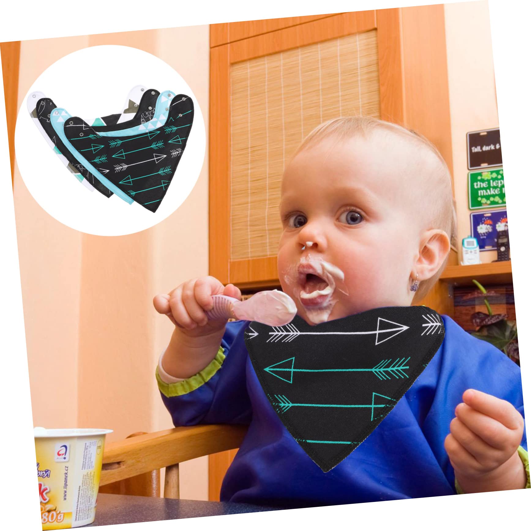 Abaodam 3 Set Di Bavaglini Per Bambini Bavaglini Anti-sbavamento Per Neonati Maschi E Femmine Da Neonato A 6 Mesi 4 Pezzi * 3
