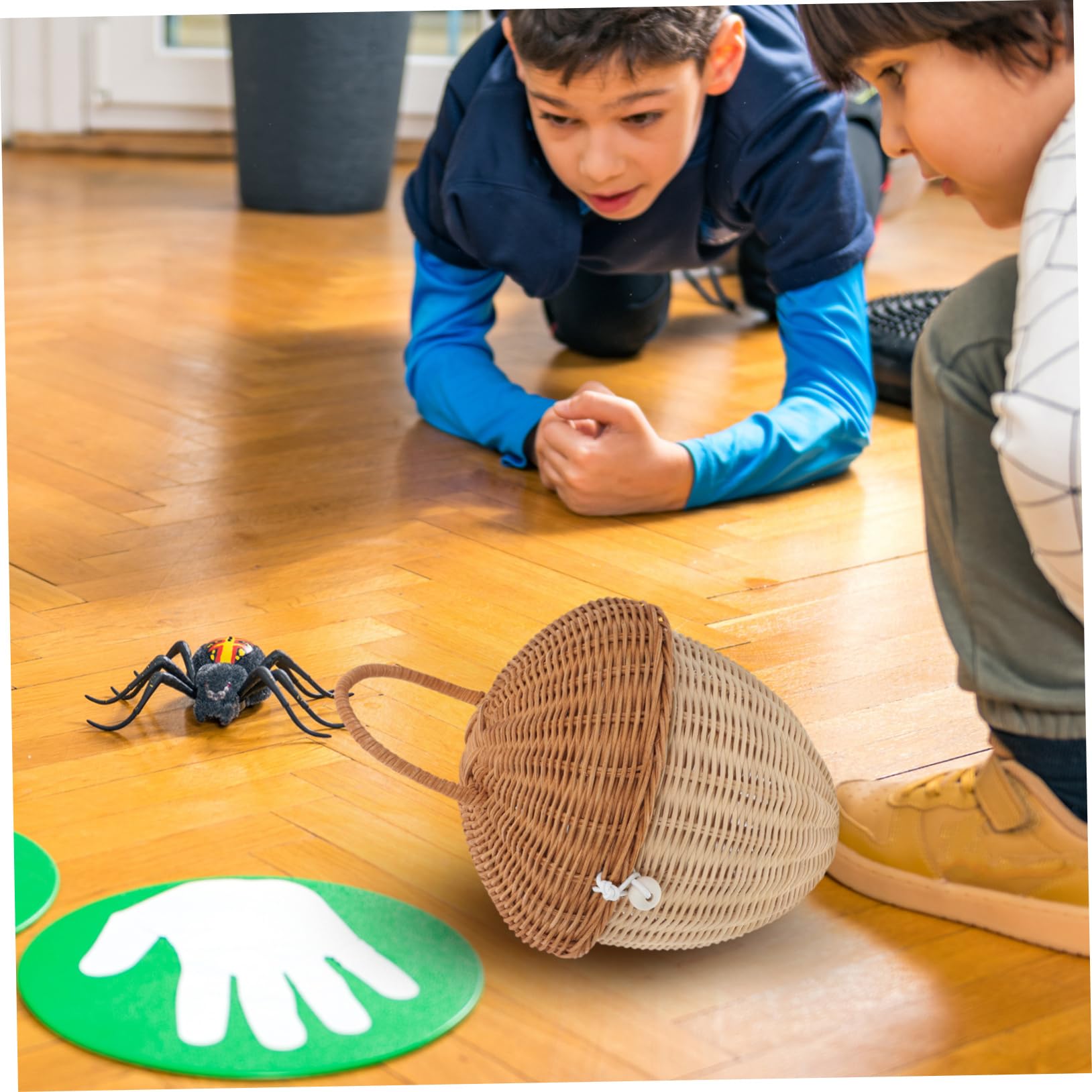 Alipis Cestino Per Giocattoli Per Bambini in Rattan Sintetico Intrecciato Fatto A Mano Cestino Per Animali Per Bambini Contenitore Naturale Con Coperchio