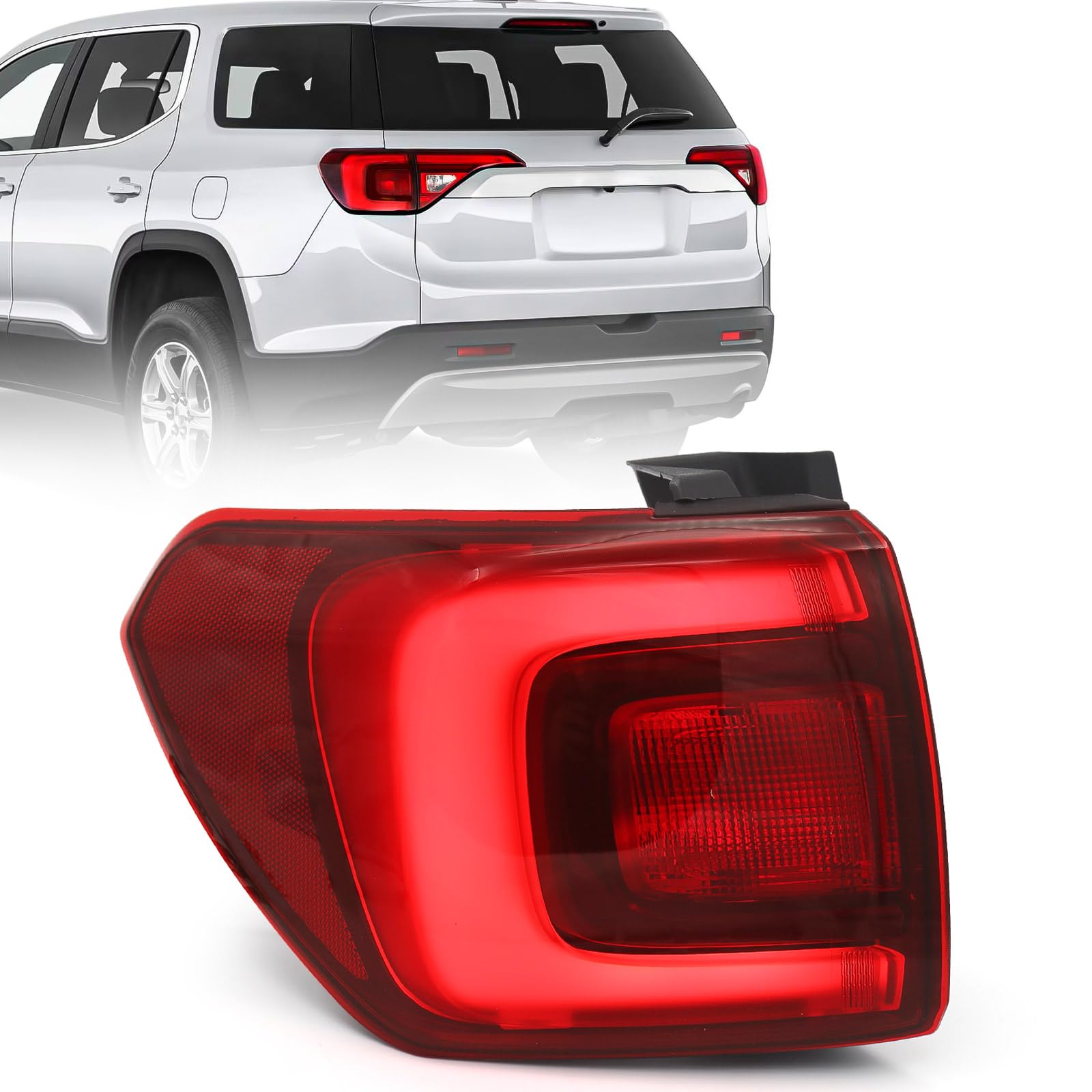 FIONE Tail Light Assembly Compatible with GMC Acadia 2017 2018 2019 Rear Brake Light Taillights with Bulb Left Driver Side LH GM2804126 84709444