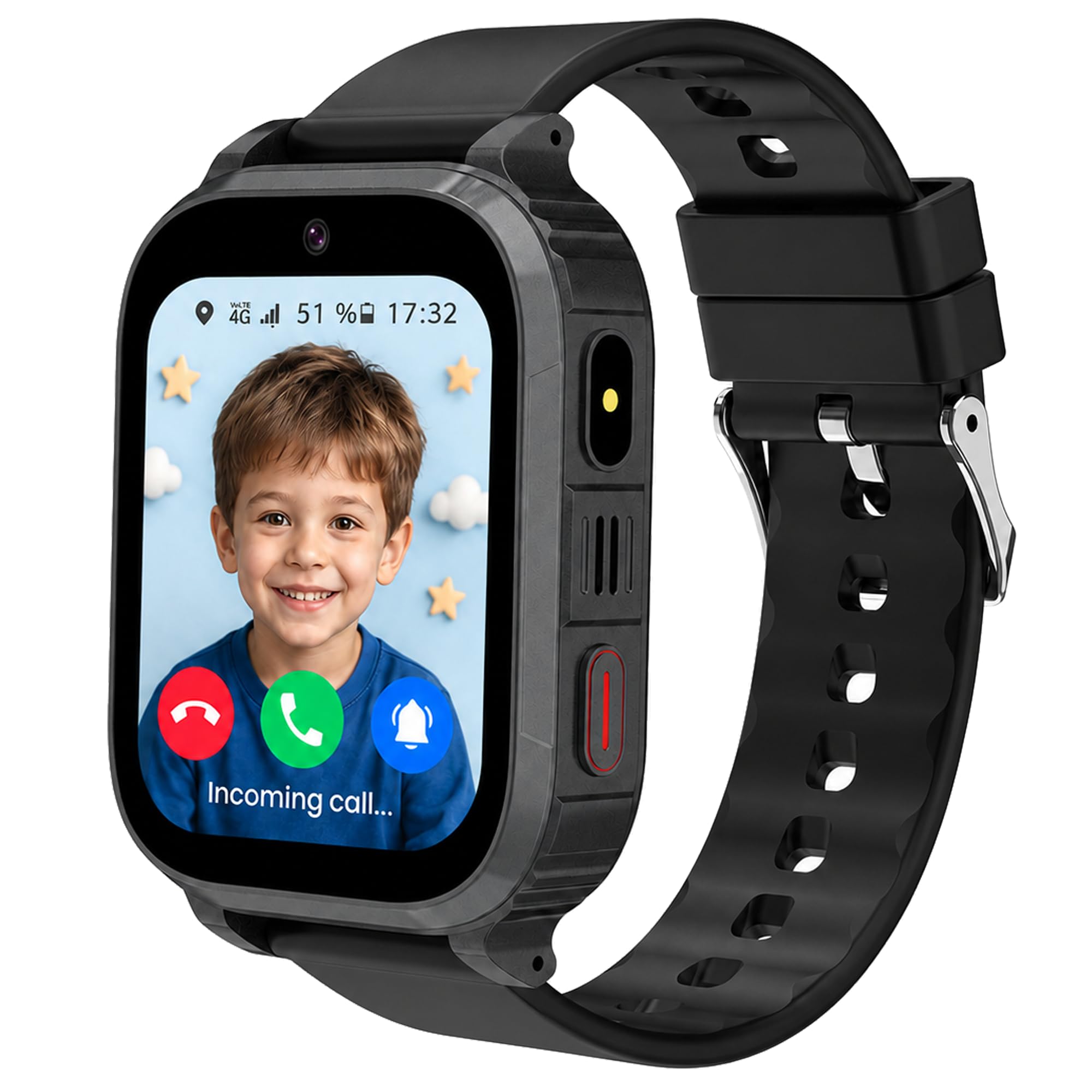 4G Smartwatch per Bambini, Smartwatch con GPS e SOS, Chiamate, Videochiamate, Chat e SMS, Fotocamera, IP68, Modalità Scuola, Sveglia, Torcia, Orologio Telefono Bambini Regalo per Ragazzi e Ragazze