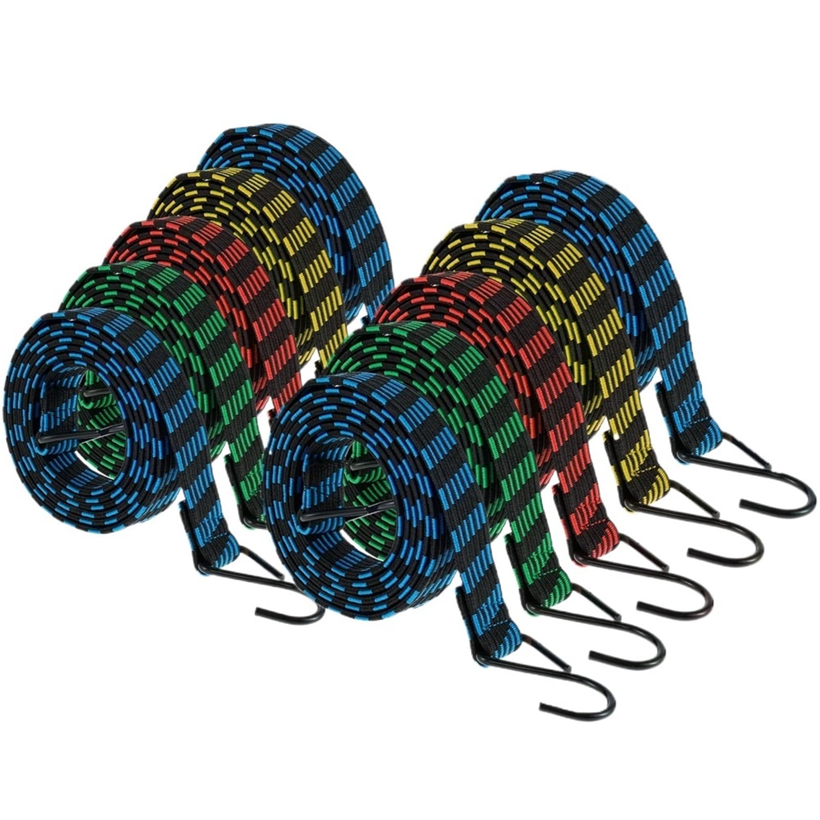 Corde Elastiche Con Gancio 5 pezzi corde elastiche con ganci cinghie for bagagli pesanti corda elastica piatta antiscivolo(10pcs)