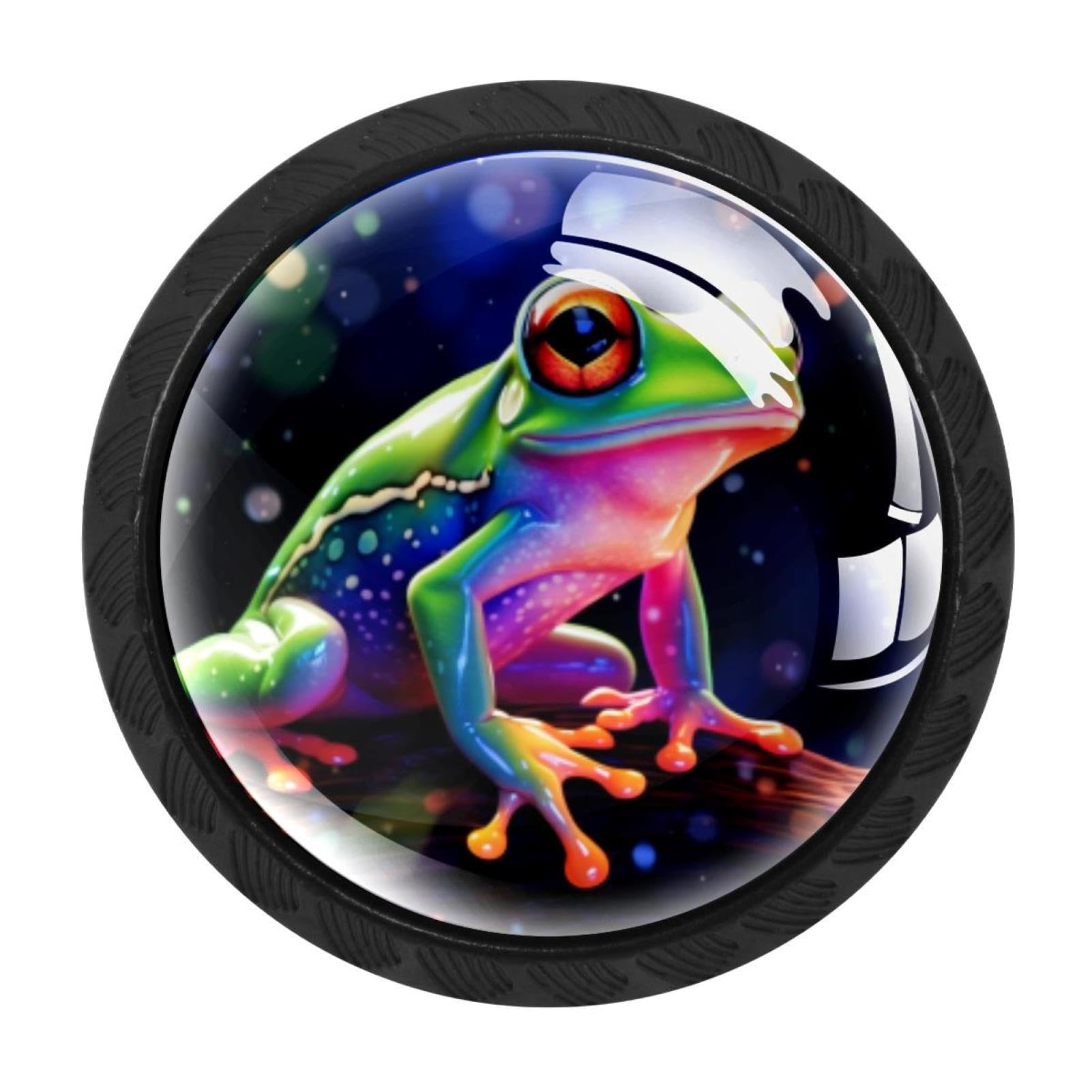 Chenzzzz Multicolored 15 4 Pack Black Starry Frog Cabinet Pulls With Screws, Kitchen Cabinet Knobs Hardware