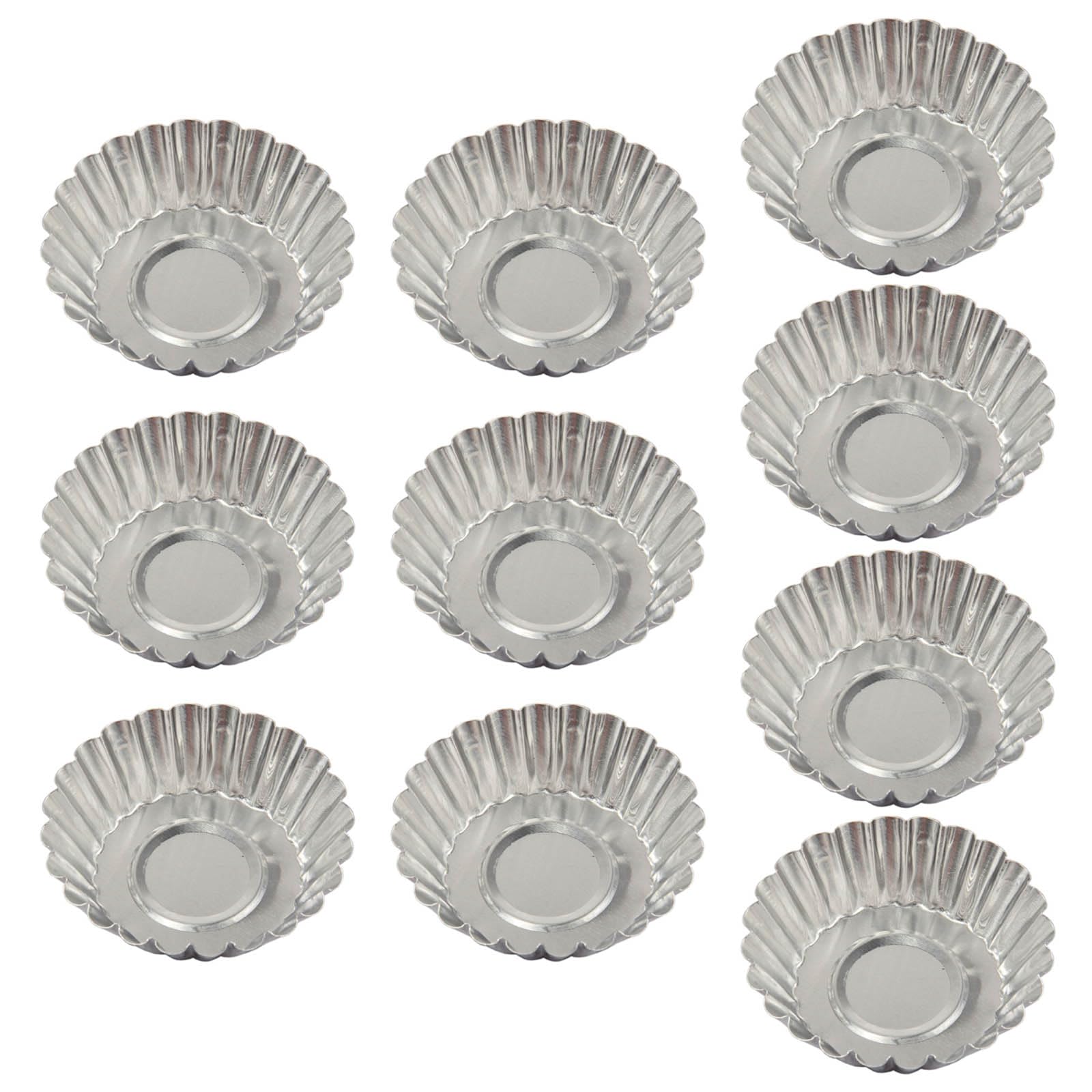 Yhplxyuus 10Pcs Eggs Tart Molds Aluminium Tart Pans Cupcakes Cake Muffins Cookie Bakings Cups for Cupcakes Cake Muffins Cookie Cups