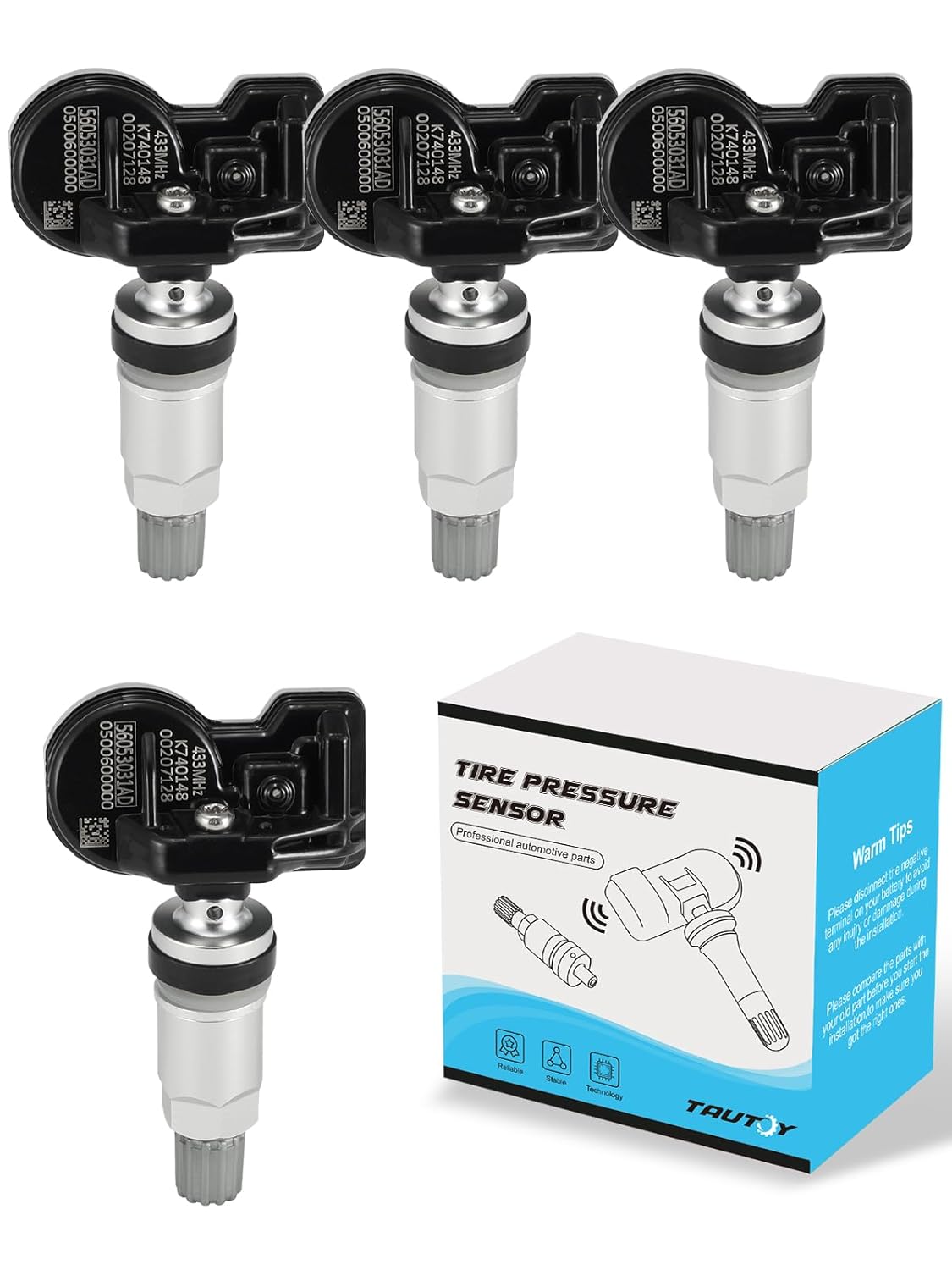 Upgrade 56053031AD TPMS Tire Pressure Monitoring Sensor 433MHz for Chrysler Caravan Pacifica Town＆Country Voyager,for Dodge Dart Durango Journey Magnum Ram,for Jeep Cherokee Liberty 2008-2022