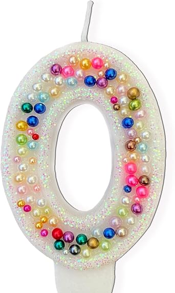 Birthday Candles, Pearl Sequin Number Candle Party Supplies Number-0