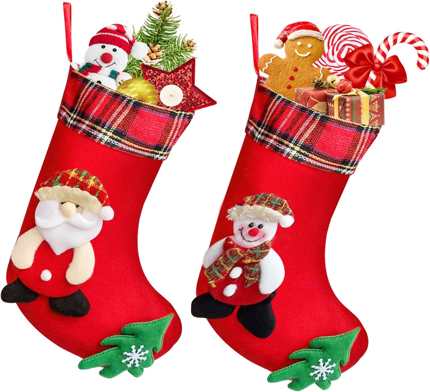 YAHENLI Christmas Stockings, Santa Claus Snowman Hanging