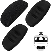 Face Mask Replacement Pads Compatible with Rip It, Softball Face Mask Pads Youth Compatible with Rip It, Chin Cup Replacement Pads for Softball Fielders Mask, Black, 3PCS
