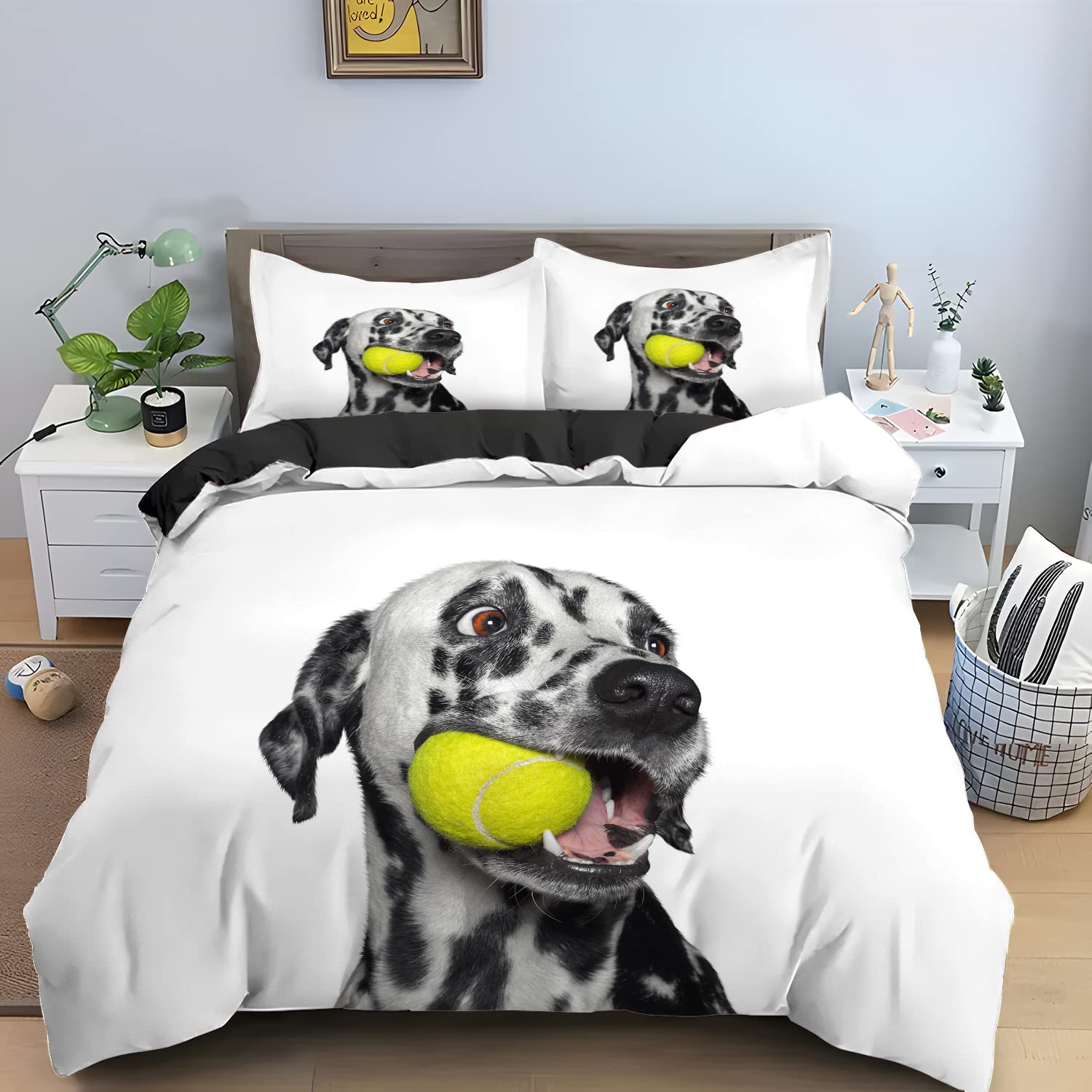 ダルメシアン柄 ダブルサイズ 掛け布団カバー
