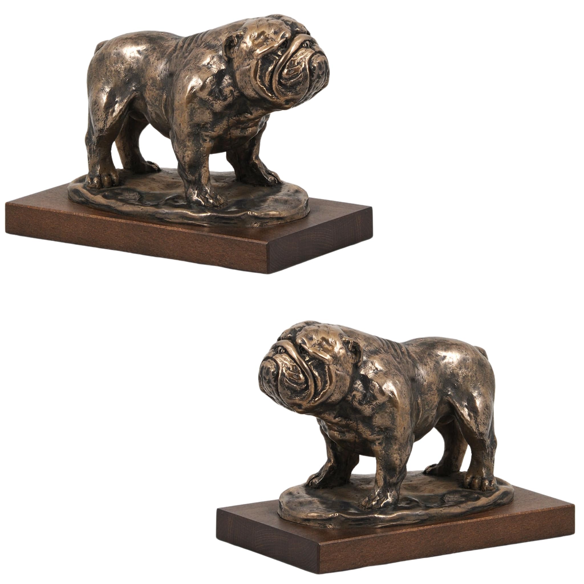 Art-Dog Dog Wooden Base Statue - Unique Edition ArtDog Collection - Handmade Dog Sculpture for Dog Lovers - Handmade Sculpture Indoor– Dog Figurine – Statue English Bulldog I
