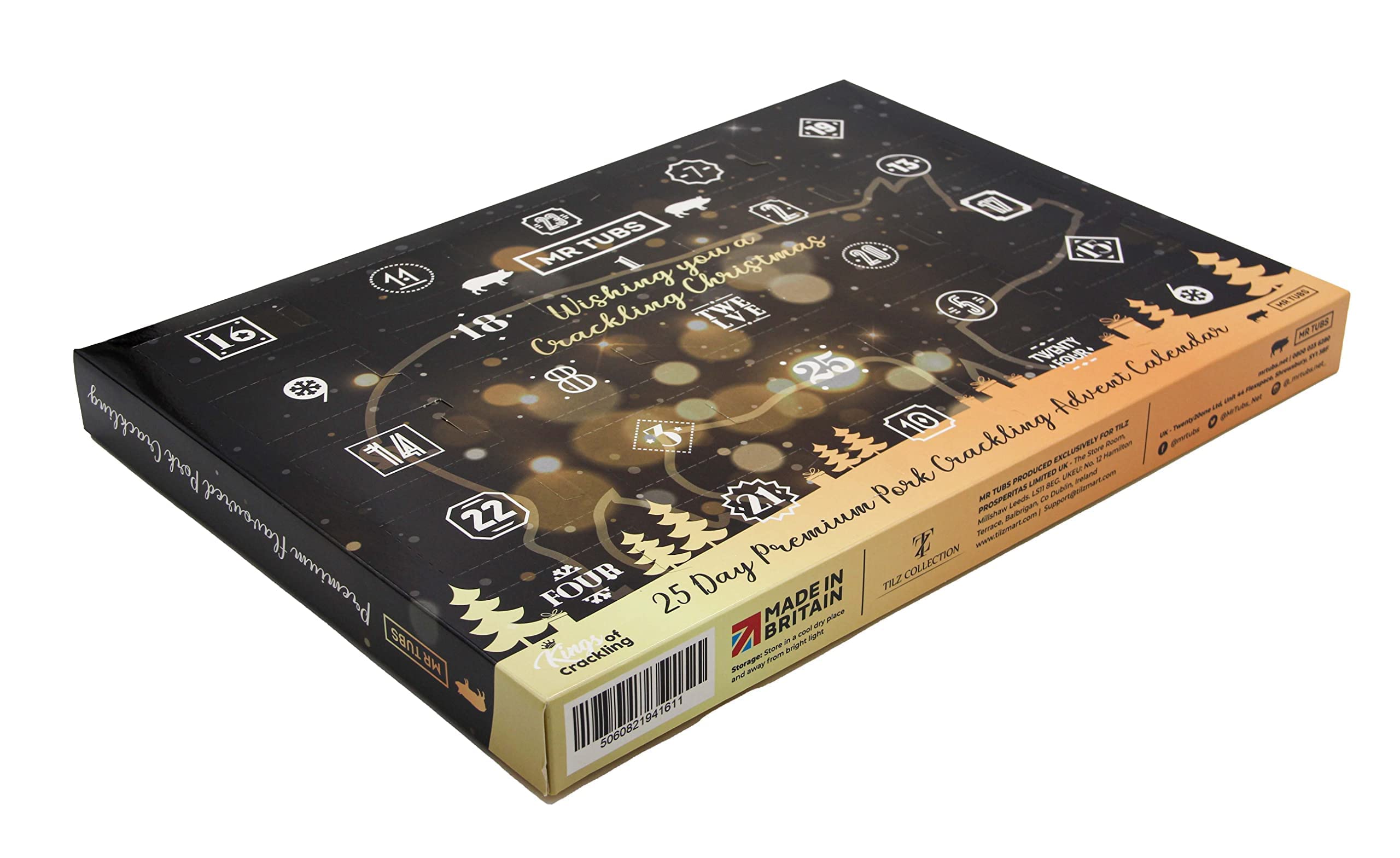 Mr Tubs Pork Crackling Advent Calendar 2021 Premium Mixed Flavoured Pork Scratching Advent