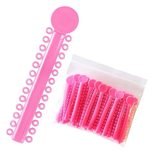 2080 Lazos de ligadura rosa para aparatos ortopédicos - Bridas de ligadura de ortodoncia dental para soportes - Bandas elásticas de goma con junta