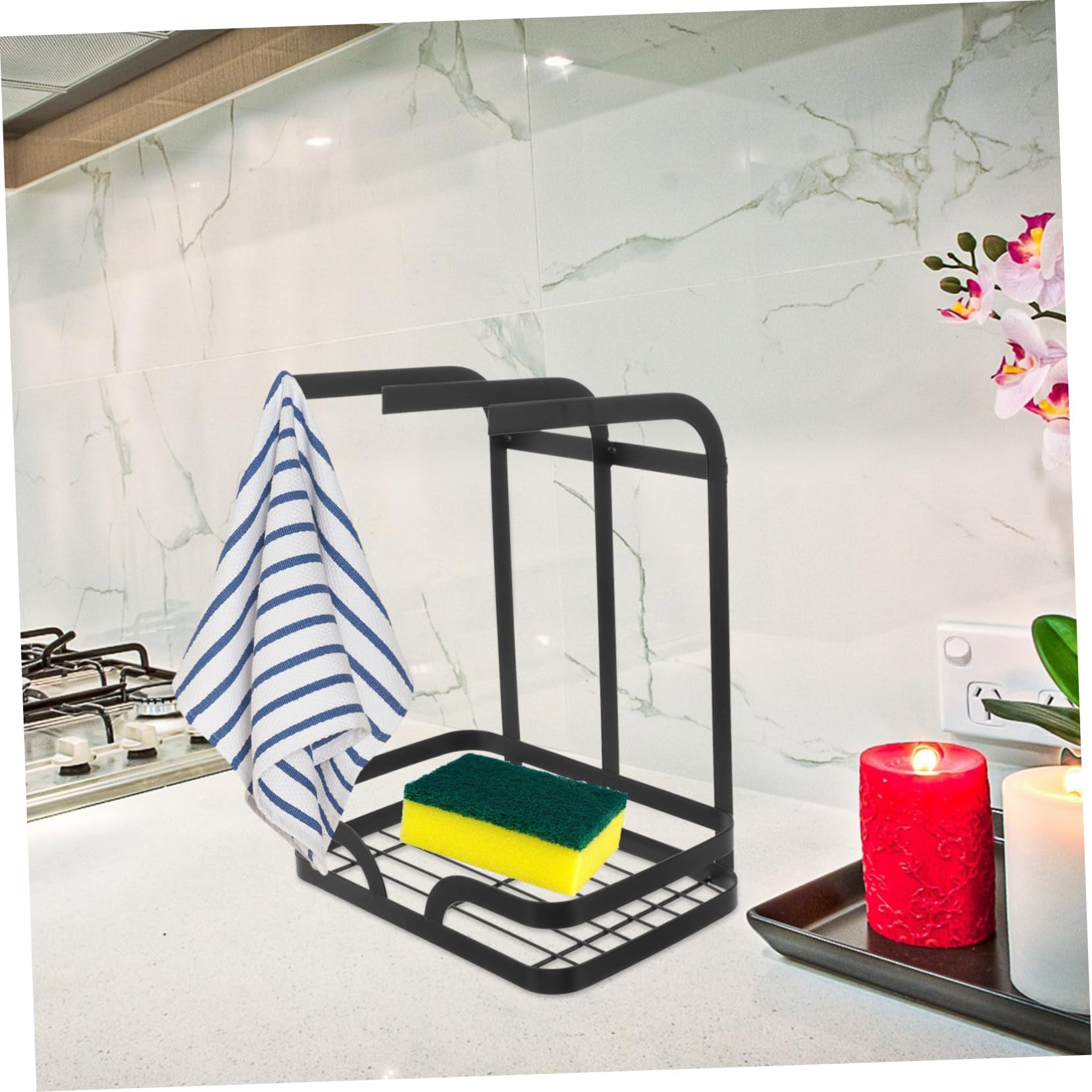 SHOWERORO Portasponda da Cucina Inossidabile Supporto Scolante per Spugne e Panni Accessorio Pratico per Lavello e Stoccaggio Utensili da Cucina