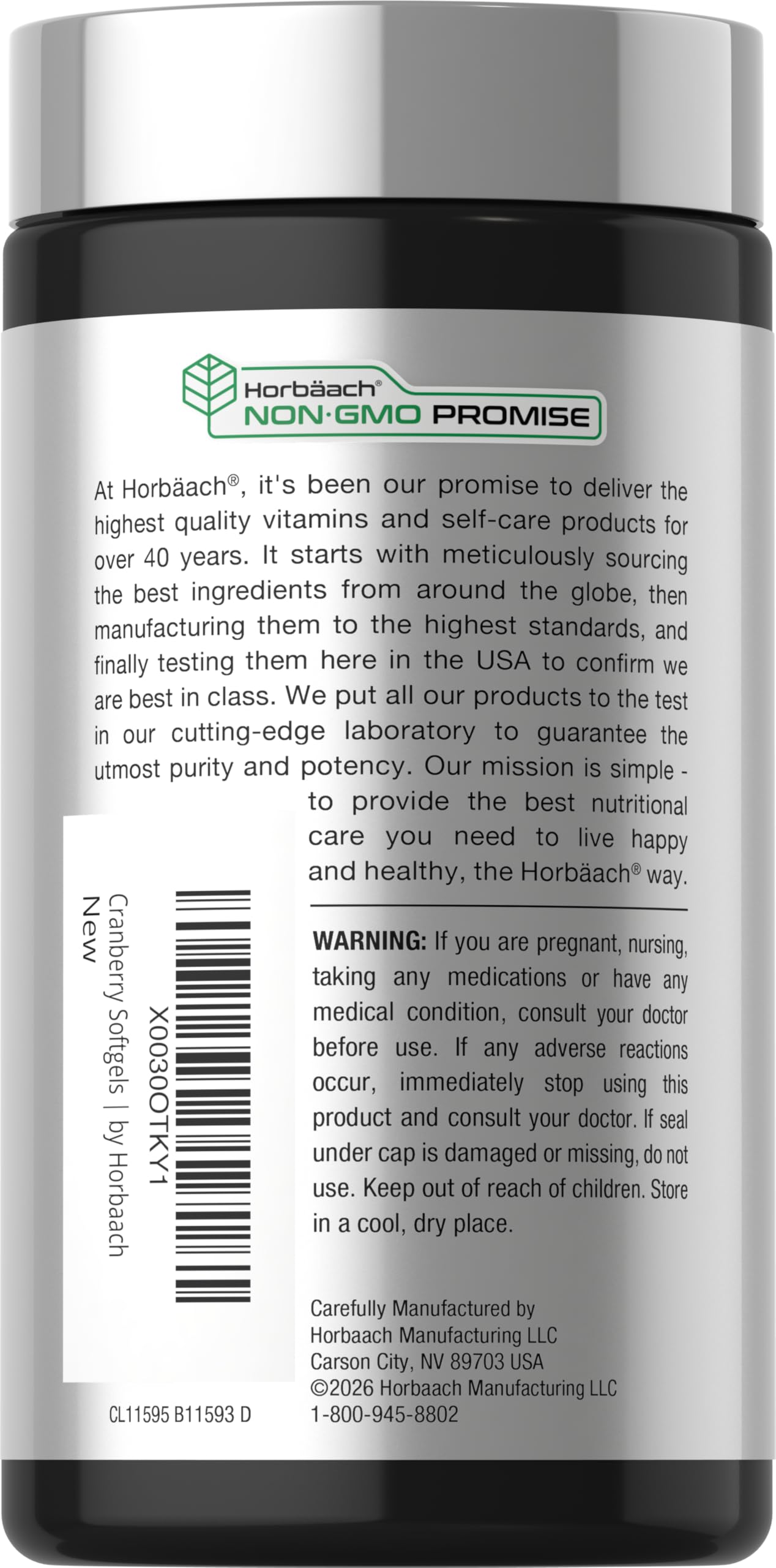 Horbäach Cranberry Pills | 300 Softgels | Non-GMO, Gluten Free Supplement — Amazon image 3