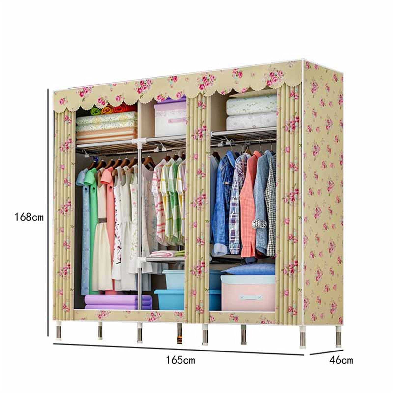 Amazon｜ファブリックワードローブ、多機能クローゼットストレージ