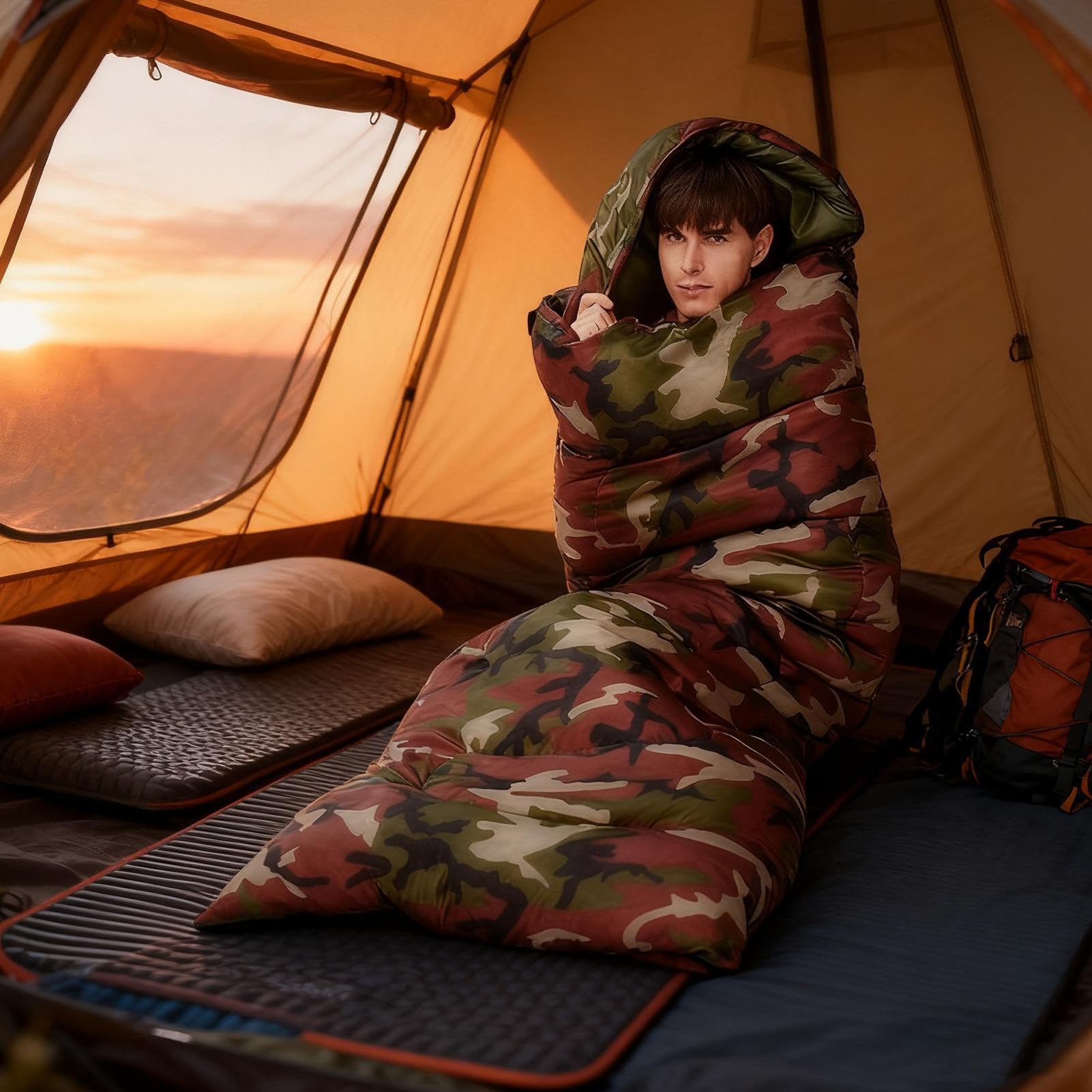 Sac de couchage pour le camping - Équipement de camping en plein air - Sacs de couchage pour les randonnées, les randonneurs, les survivants, les voyageurs, la survie sauvage, le temps inattendu, la
