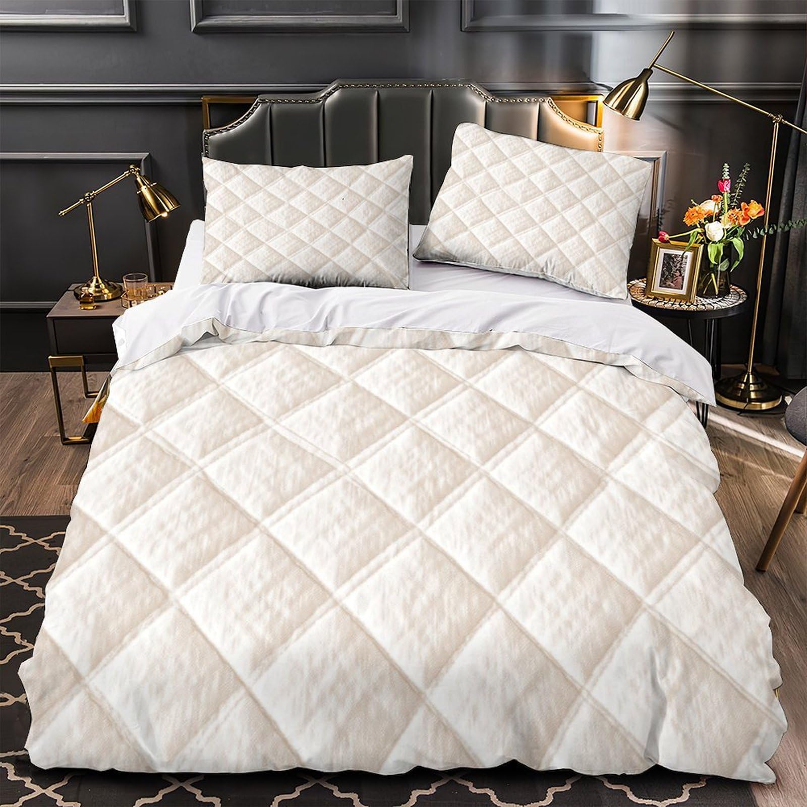Housse de couette tigre pourpre 260x220 cm en microfibre imprimée 3D avec fermeture