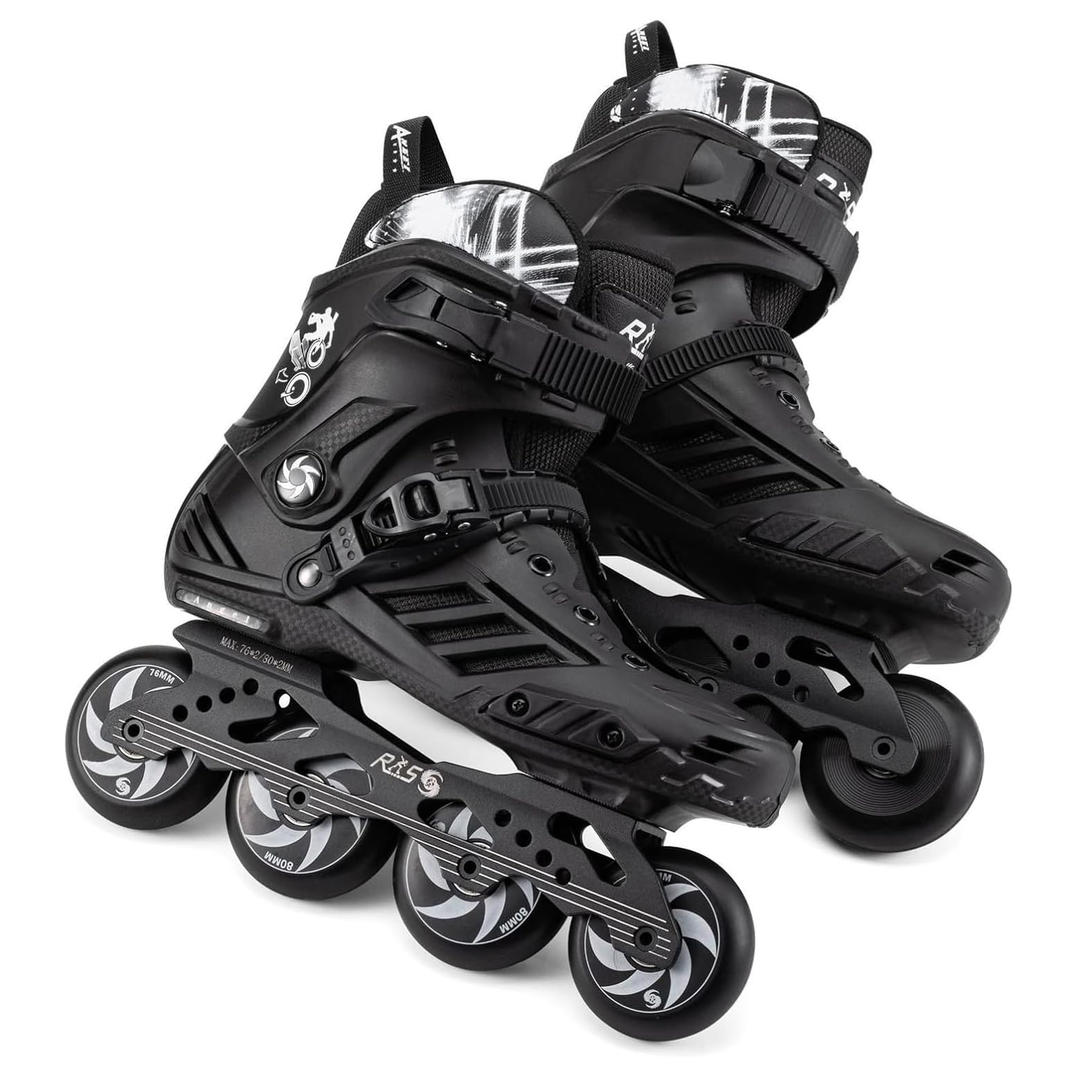 Patines En Línea para Adultos, 4 Rueda Patinaje para Mujeres Y Hombres, Profesionales De Patinaje De Velocidad En Línea para Principiantes(42,Black)
