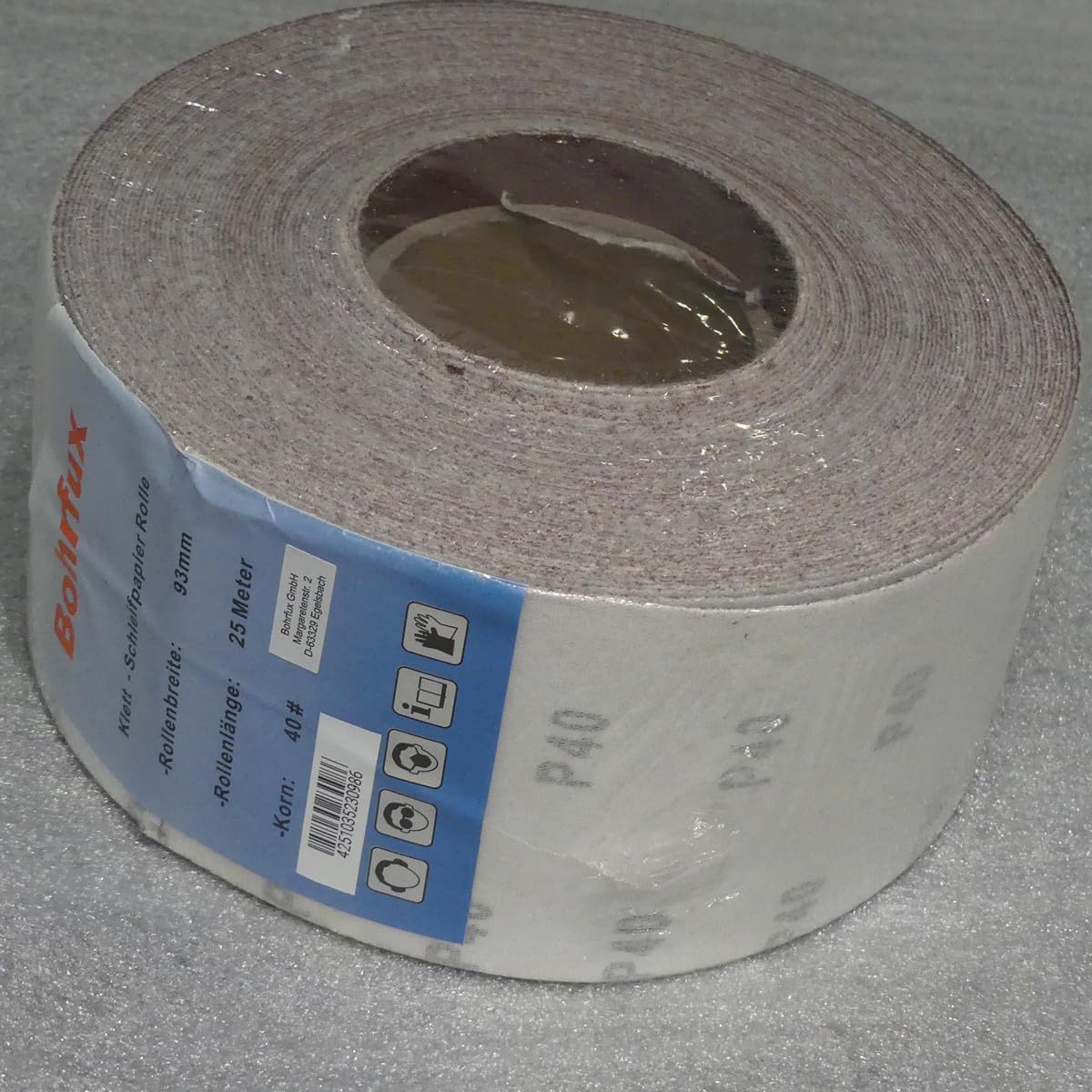 Rotolo di carta vetrata, 25 m, 93 mm x 25 m, grana P40