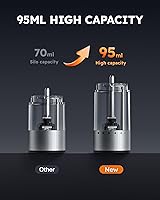 Vista 3 de FORLIM Juego de molinillo de sal y pimienta eléctrico, actualizado, lavable, funciona con pilas, operación automática de una mano con LED, grosor