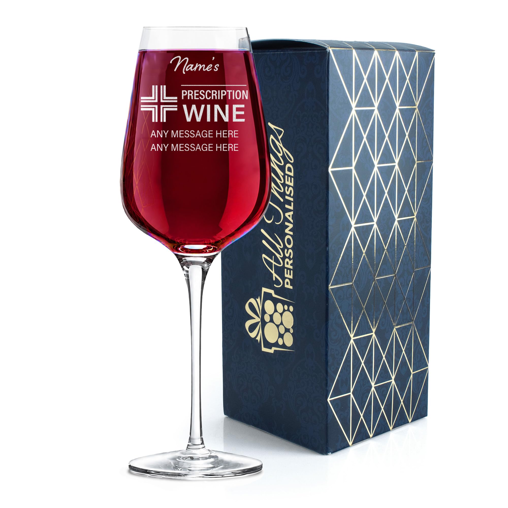 Copa de vino grabada, receta personalizada para diseño de vino, capacidad de 450 ml, en caja de regalo, regalo divertido para ella