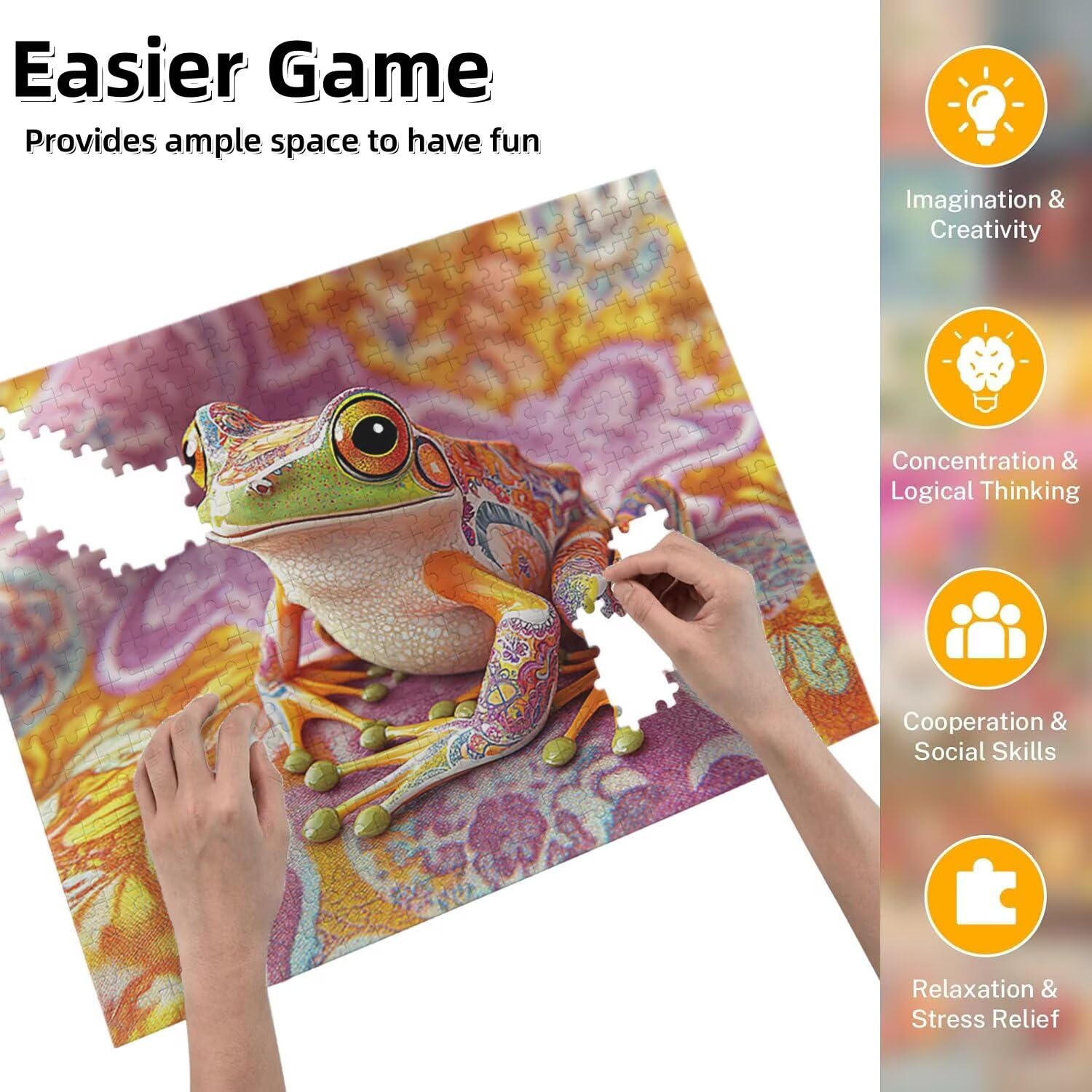 Jigsaw Puzzle, 5000 Pezzi Puzzle Classici, Colorato Puzzle Rilassamento Intelligence, Mpossibile Difficile Puzzle Impegnativo per Adulti Puzzle Gioco Familiare, Regalo per Amore Amico Rana fr0-1123