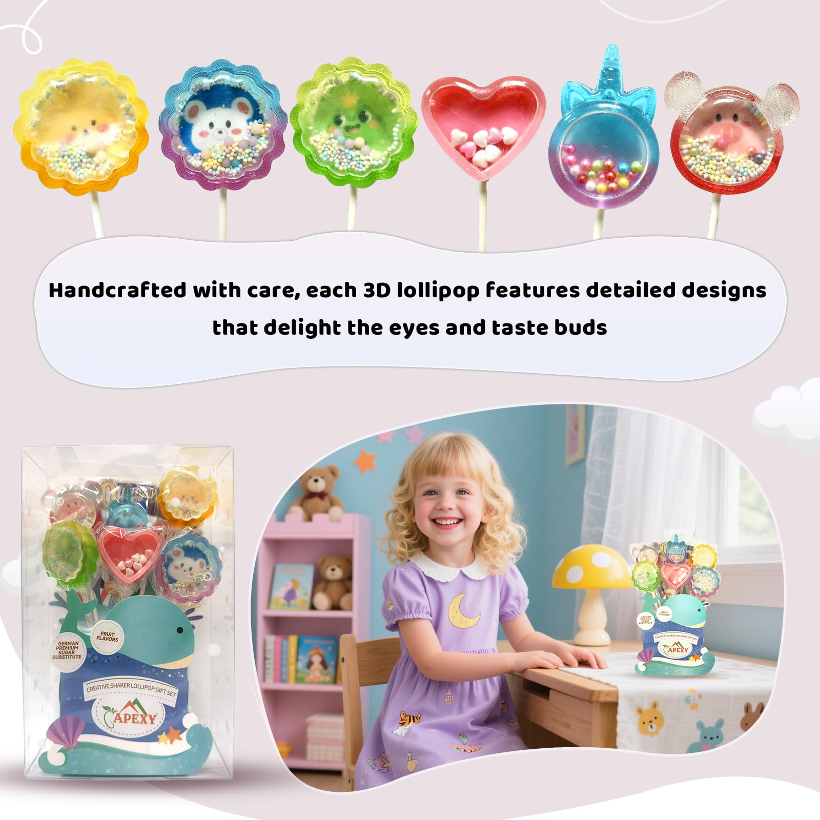 Amazon.com : Apexy Handcrafted Creative 3D Lollipop Set – Low