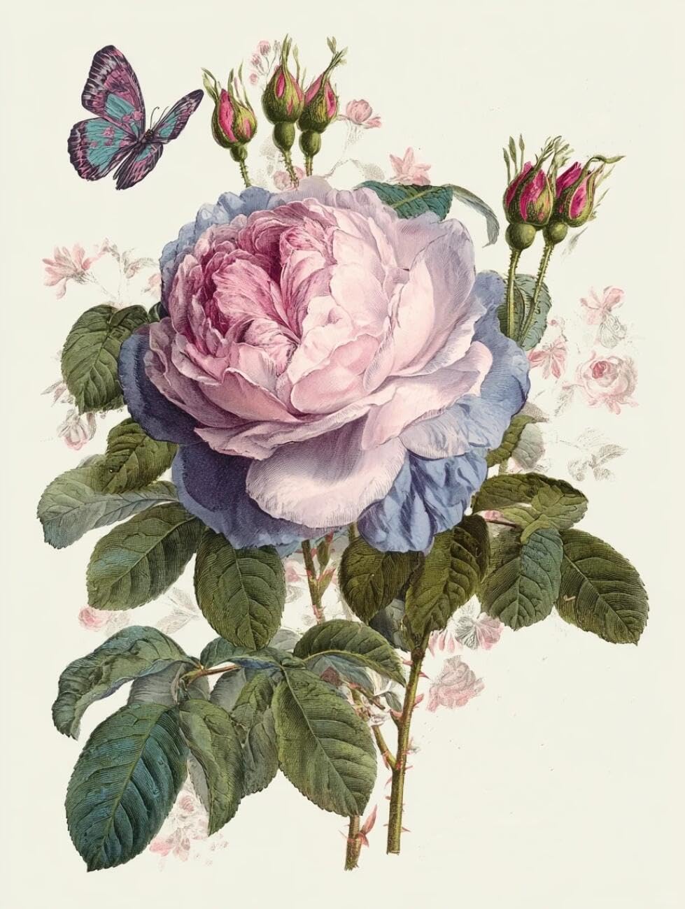 RKFLGEW Flowers 14CT Embroidery Kit A Rose DIY Embroidery for Adults Beginner Needlework Kit with Patterns Needlepoint Art 40x50cm