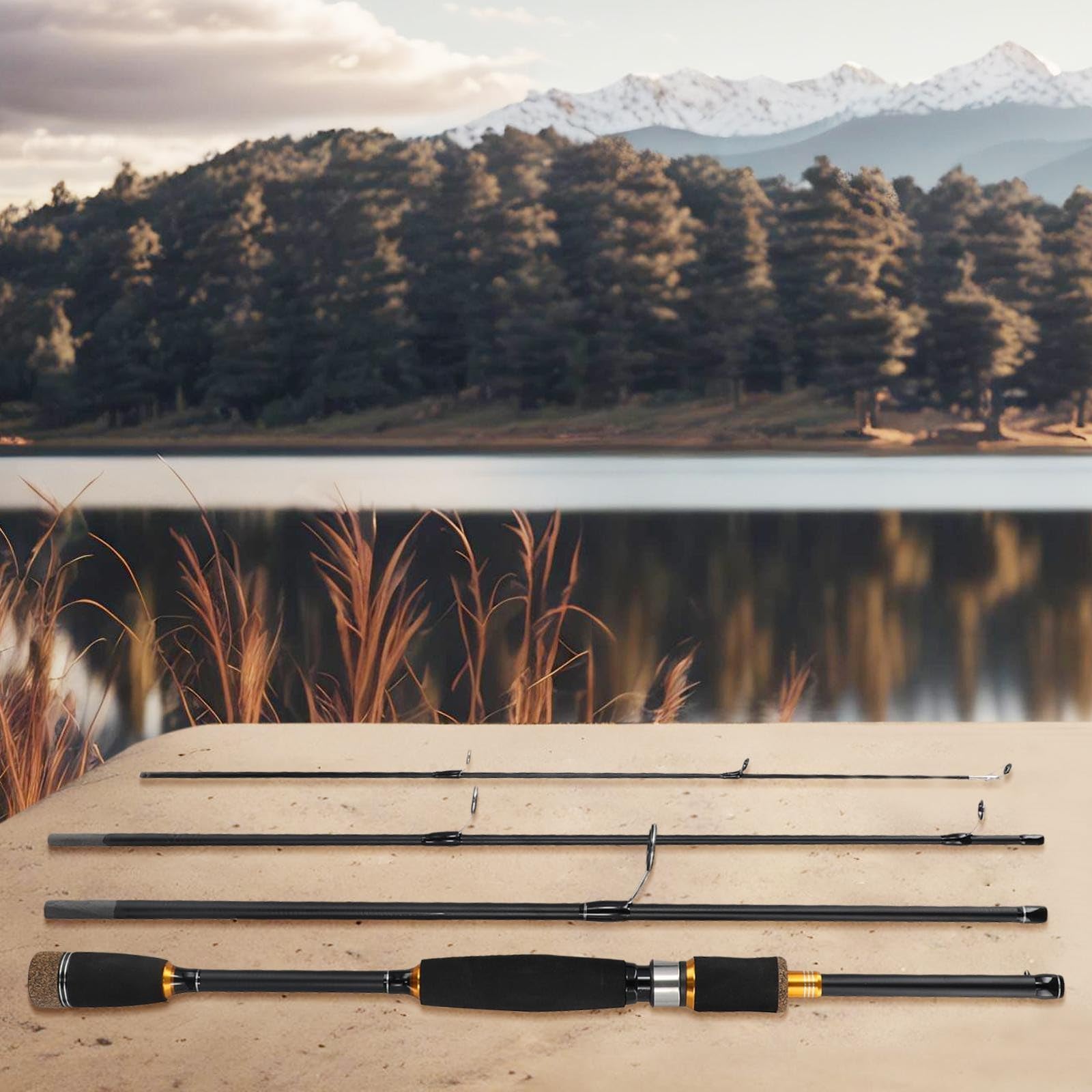 Zoegneer ML Travel Spinner Baitcasting Pole Carbon Multi-section Leurre Rod Carbon Fiber Leurre Canne à pêche pour la pêche 1.8/2.1m