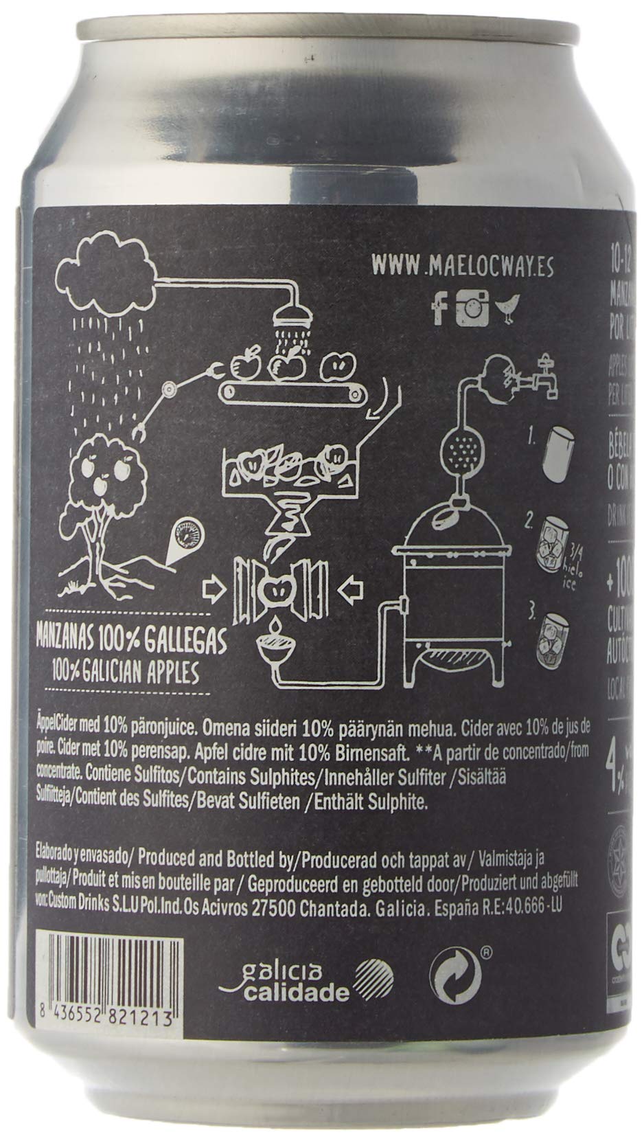 Maeloc Sidra con Pera Lata - 12 latas x 330 ml