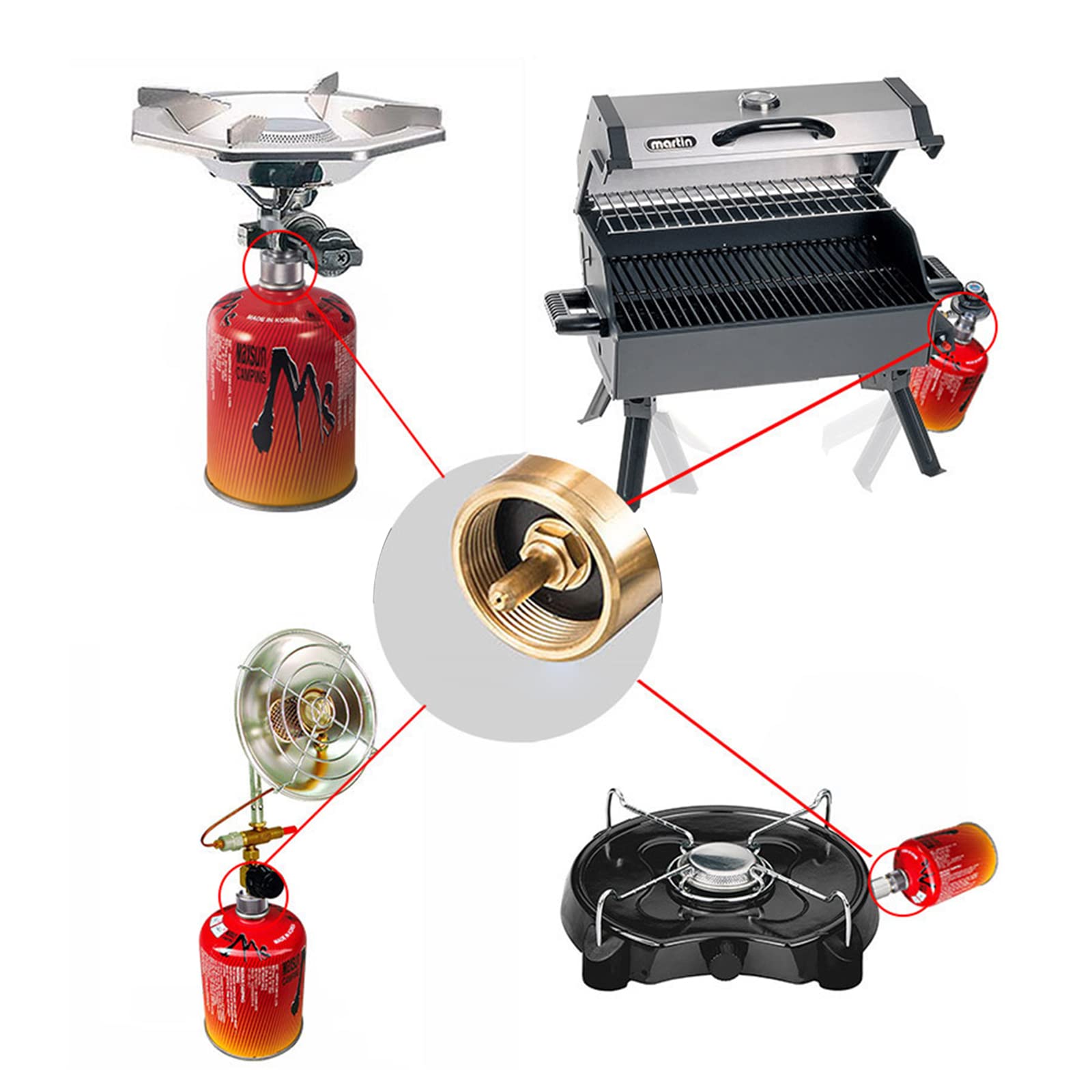 Camping Stove Adapter Connector Tanks Converter Aluminum-Alloy IPE-Adapter For Outdoor Camping Hiking Fishing