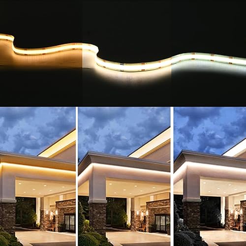 Miniatura 7 de TUNICHX FCOB COB CCT Tira LED flexible de alta densidad de 16.4 pies 608 LEDsm sintonizable 2700K-6500K CRI 90+ cinta de luz LED regulable para