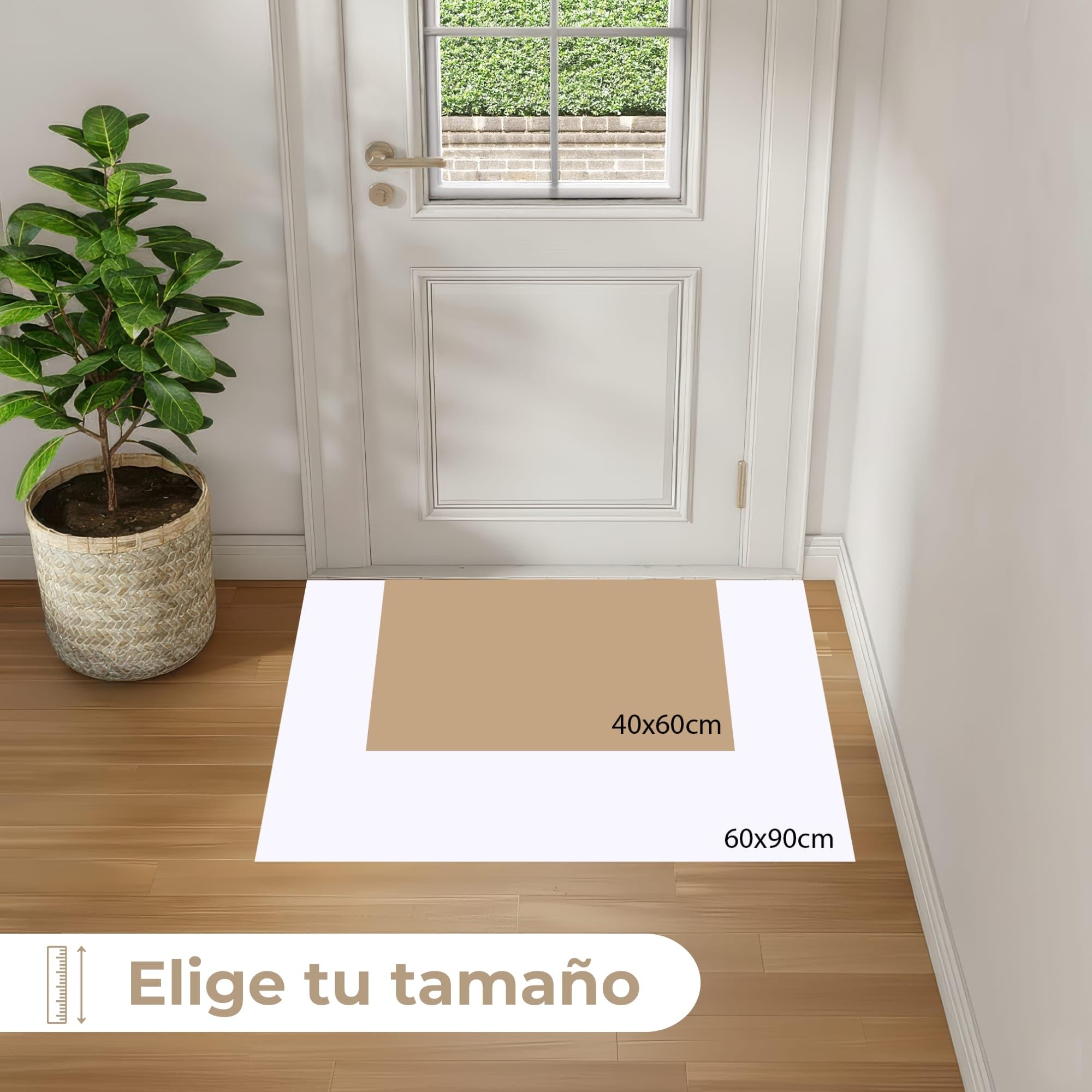 MuchoWow© Felpudo 60x90 cm Graciosos Divertidos Divertido Entrada Casa Tapete Goma Original Amazon Alfombra de Alfombrillas Interior Exterior Botánico - Hojas - Negro