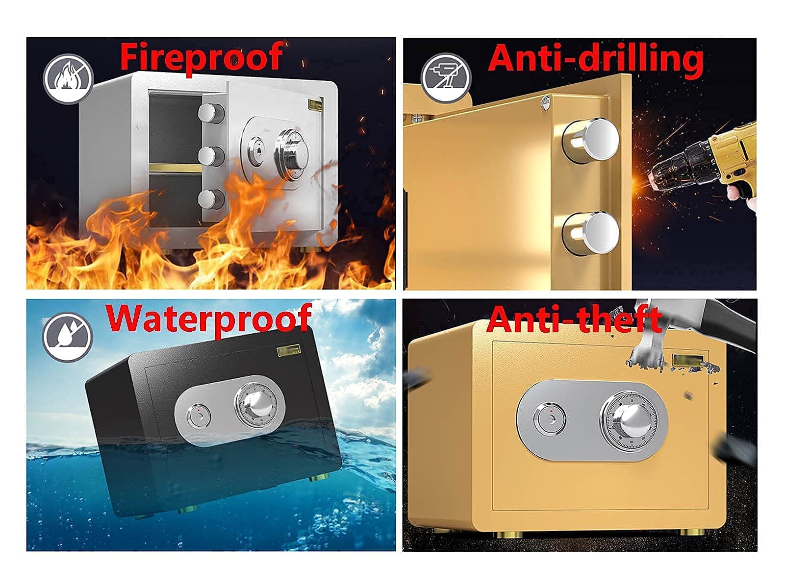 Amazon.co.jp: 小型家庭用耐火金庫、盗難防止およびドリル防止収納