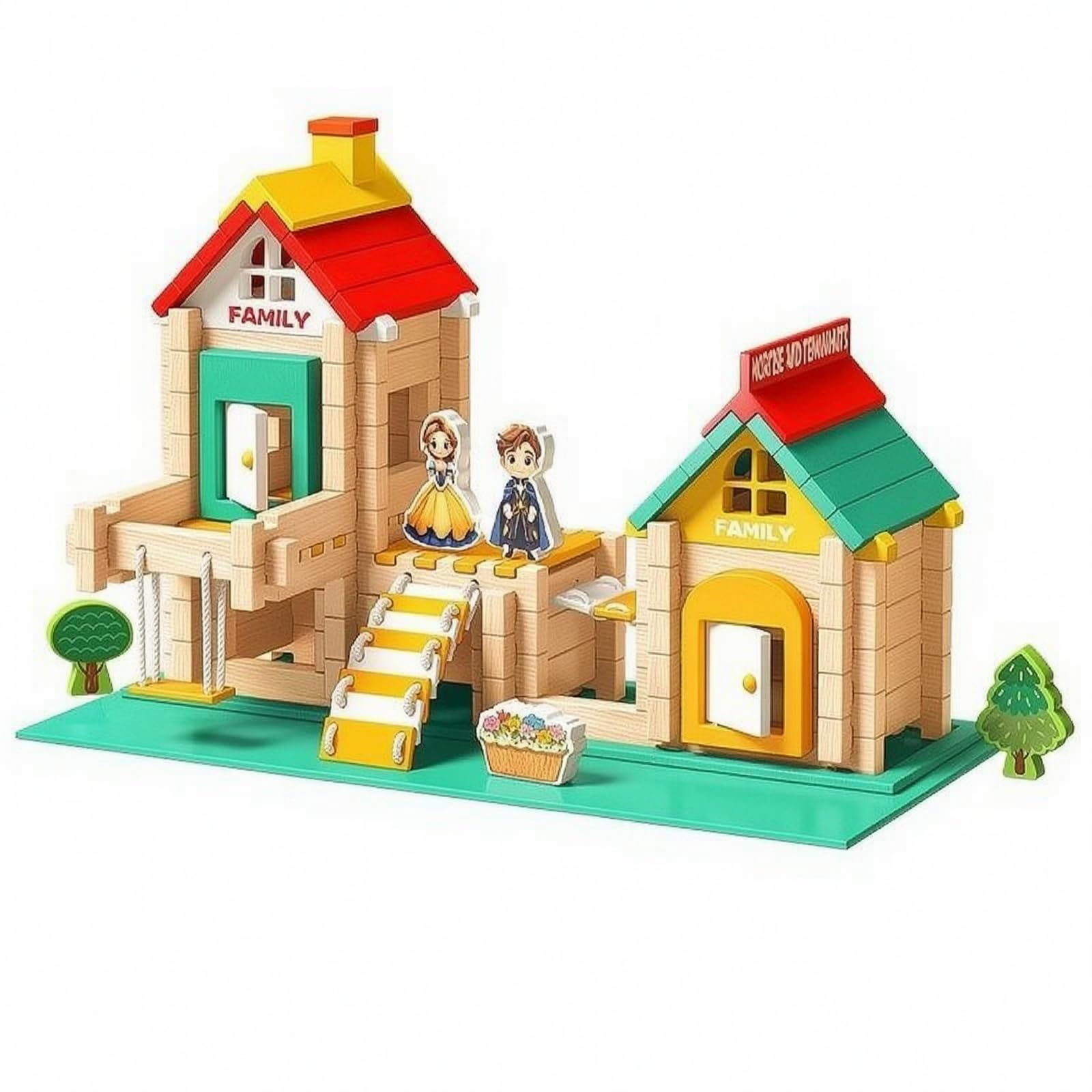 predolo Jeu Cotruction DIY en Bois Créatif | Développe la Peée Spatiale, Jeu Cotruction Éléments Architecturaux Colorés, Bords Arrondis, pr, Crèche