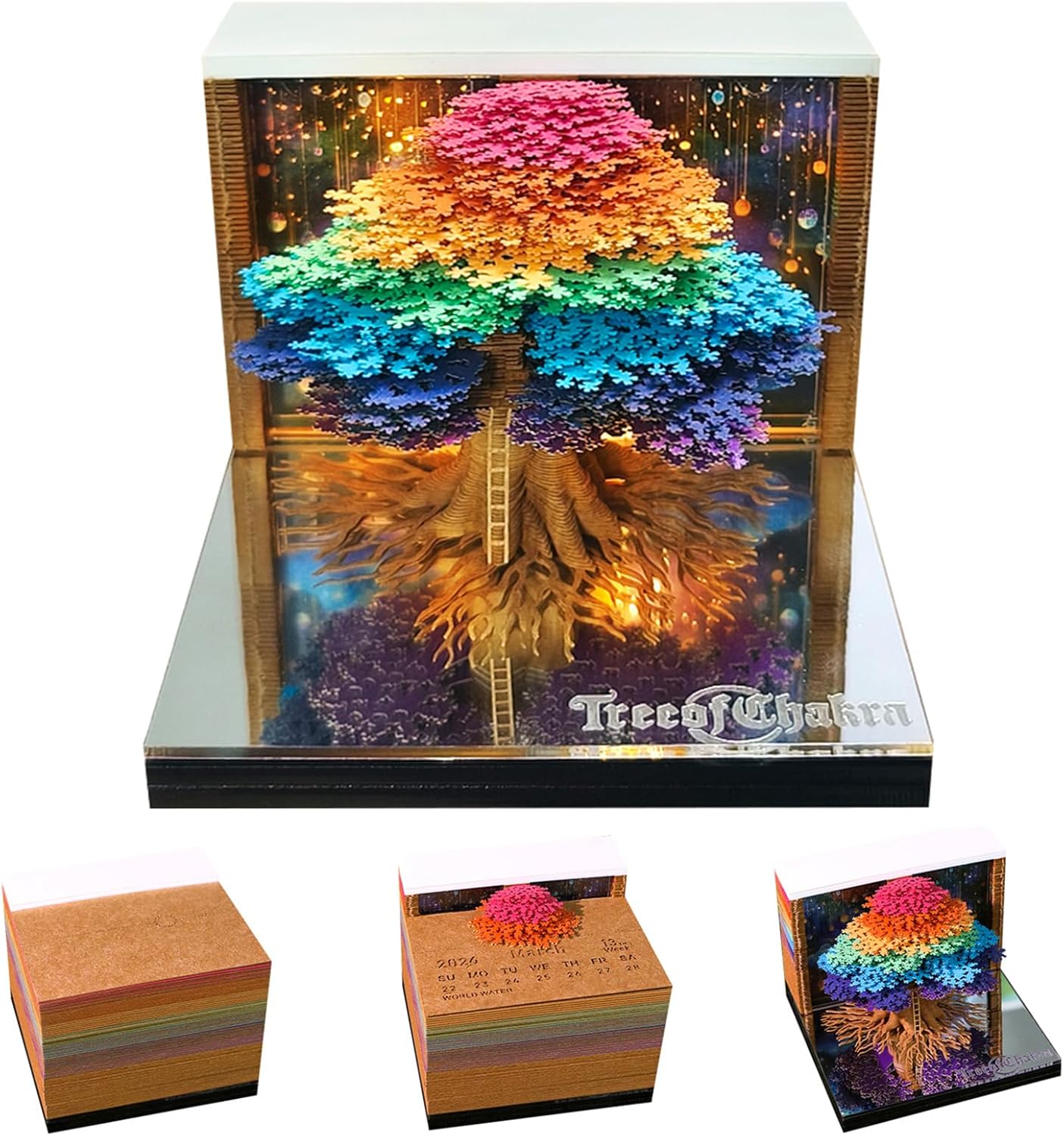 3D Calendar 2026, Time Piece Calendar With 52 Weekly Calendars for 2026, Magic Book and Cute Owl Paper Carving Art Note Book, Suitable for Room and Office Desktop Decoration, Gift Giving