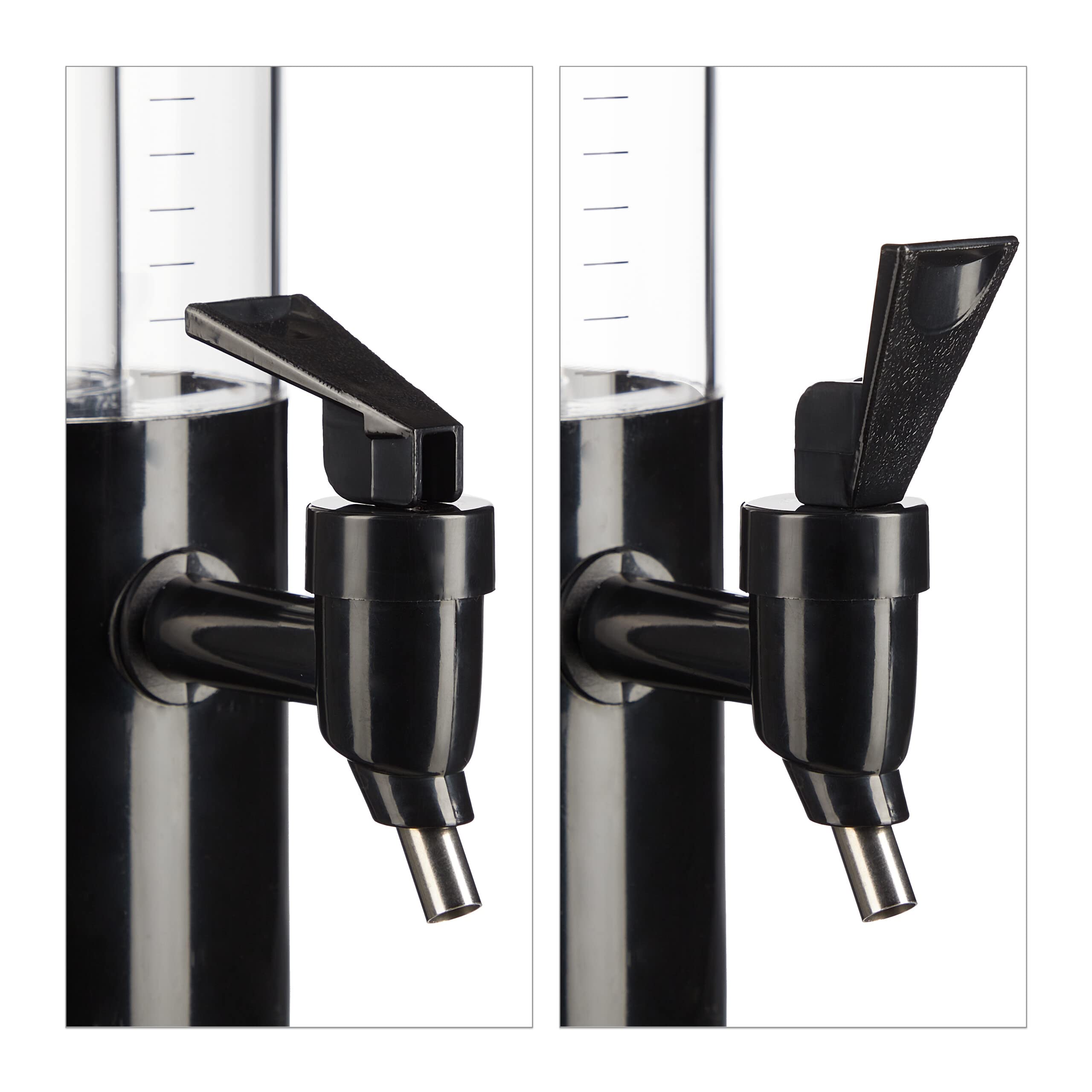 Relaxdays Spillatore di Birra da Tavolo, 2,5 Litri, Sistema Raffreddamento, Dispenser con Rubinetto, Trasparente Nero