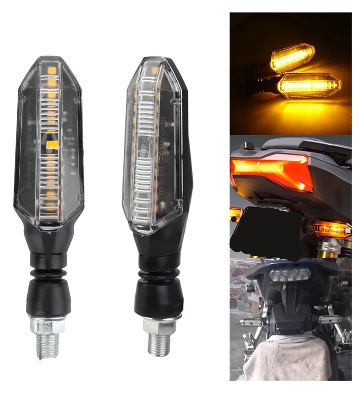 Indicatore Direzione Anteriore 12V 10mm Moto Freccia Spia di Direzione Indicatore Lampeggiante Luce Marcia Diurna