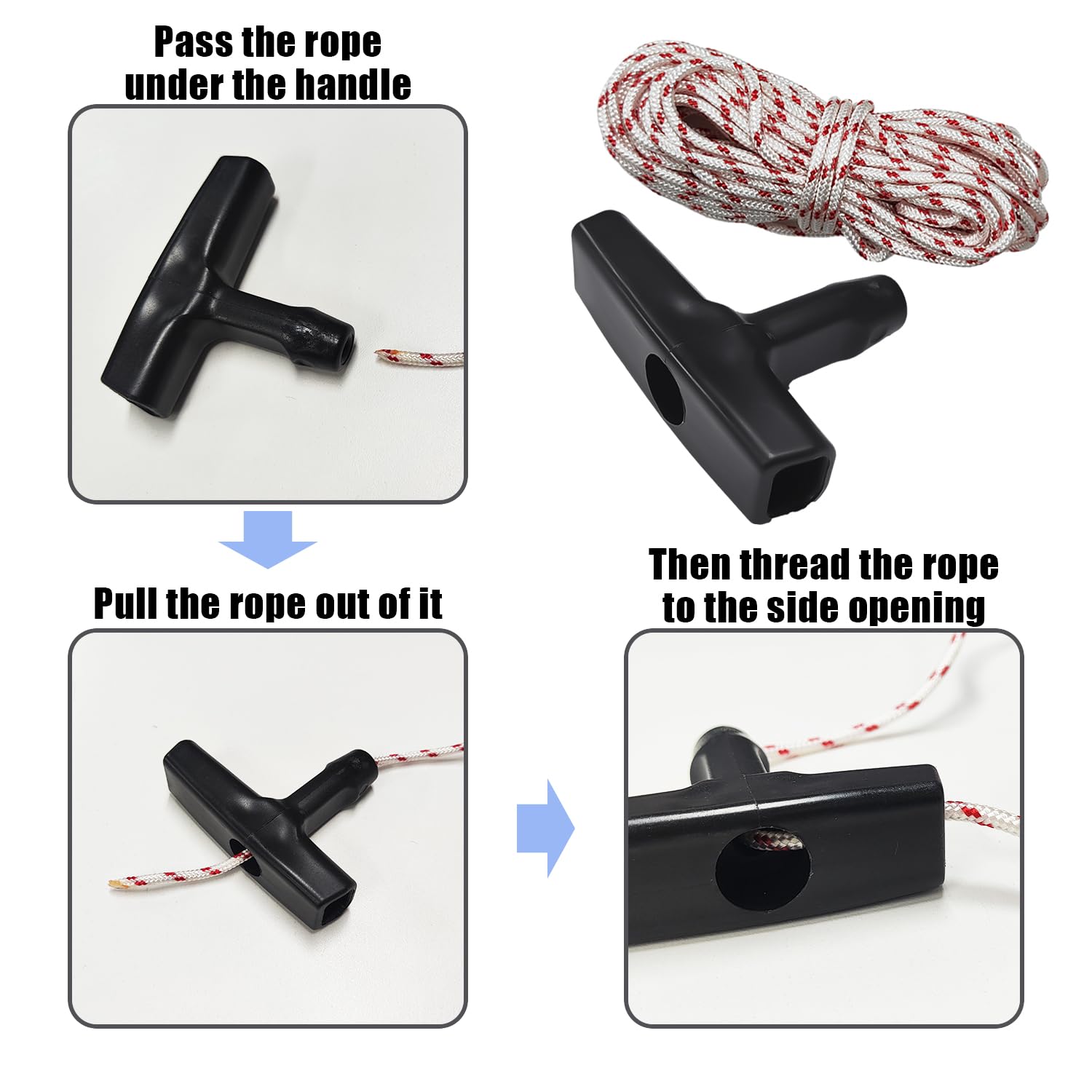 Pull Start Rope Recoil Handle Kit For Kawasaki Prairie Bayou 185 - Foto 14