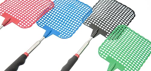 Miniatura 2 de SE Matamoscas telescópicos de colores surtidos con asas de agarre acolchado (12 piezas) - EFS2672-12