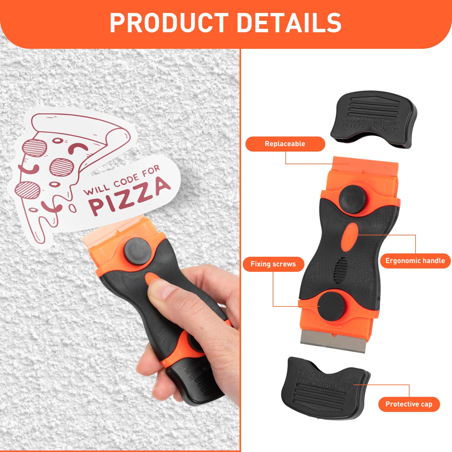 Window Scraper Tool, 2 Pcs Glass Scraper for Windows Oven Scraper Tool Non Scratch - Image 3