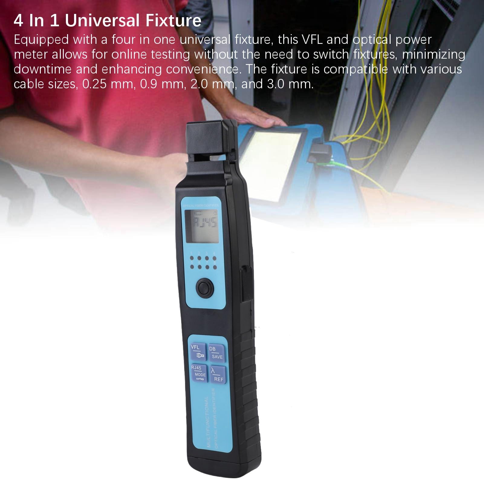 Testeur de Câble à Fibre Optique Portable, -70~+10 DBm Compteur de Puissance à Fibre Optique, 10 km Localisateur Visuel de Défauts VFL, 850-1650 Nm, pour FTTH Localisateur de Câbles