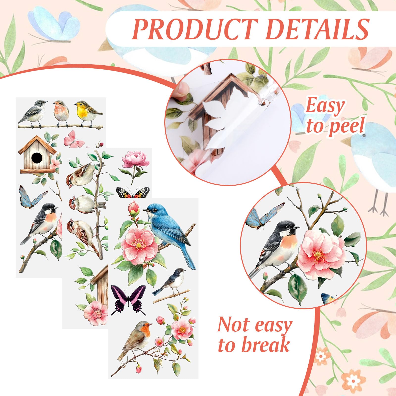HICOHAND Bird Furniture Transfer Stickers - Image 3