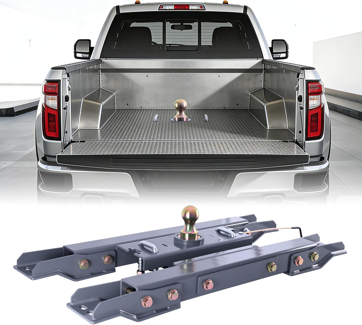 Gooseneck Trailer Hitch Kit Flip-Over Ball GNRK1020 Compatible with 2020-2025 Chevrolet & GMC 2500 & 3500 Trucks - Excludes Trucks with CarbonPro Bed, 30,000 lbs GTW, 2-5/16 Inch Ball